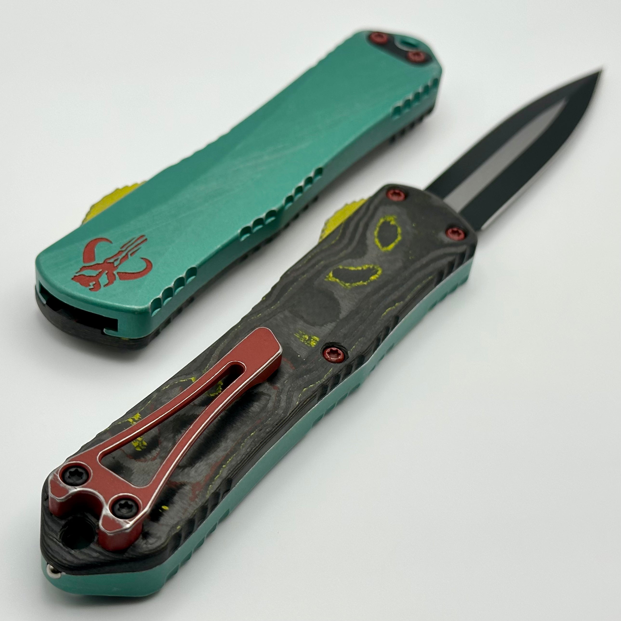 Heretic Knives Manticore E Bounty Hunter w/ Double Edge Two Tone Black MagnaCut H028-10A-BOUNTY