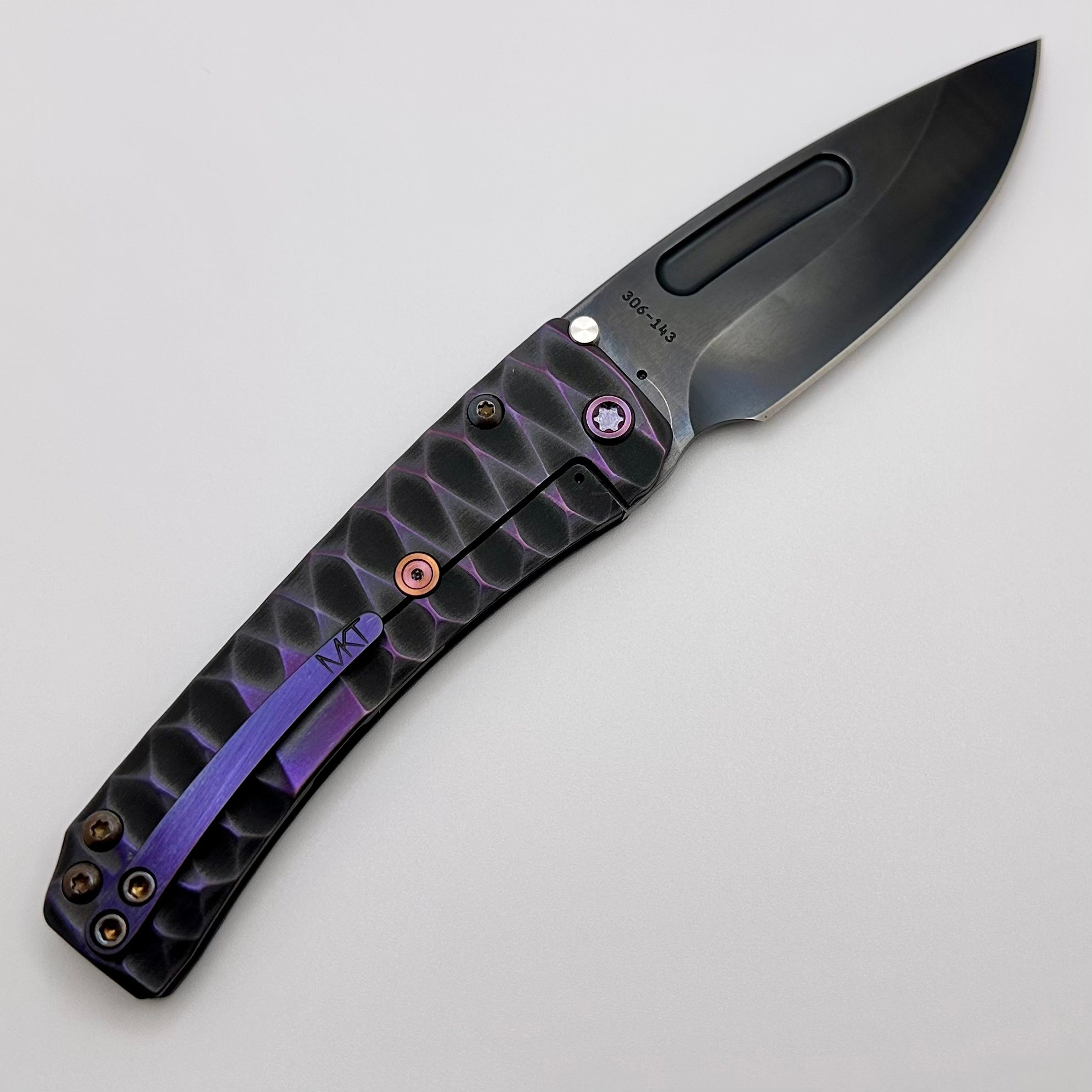 Medford Knife Slim Midi PVD Drop Point S45 & Violet Diamondhead Handles w/ Black/Violet Hardware/Clip