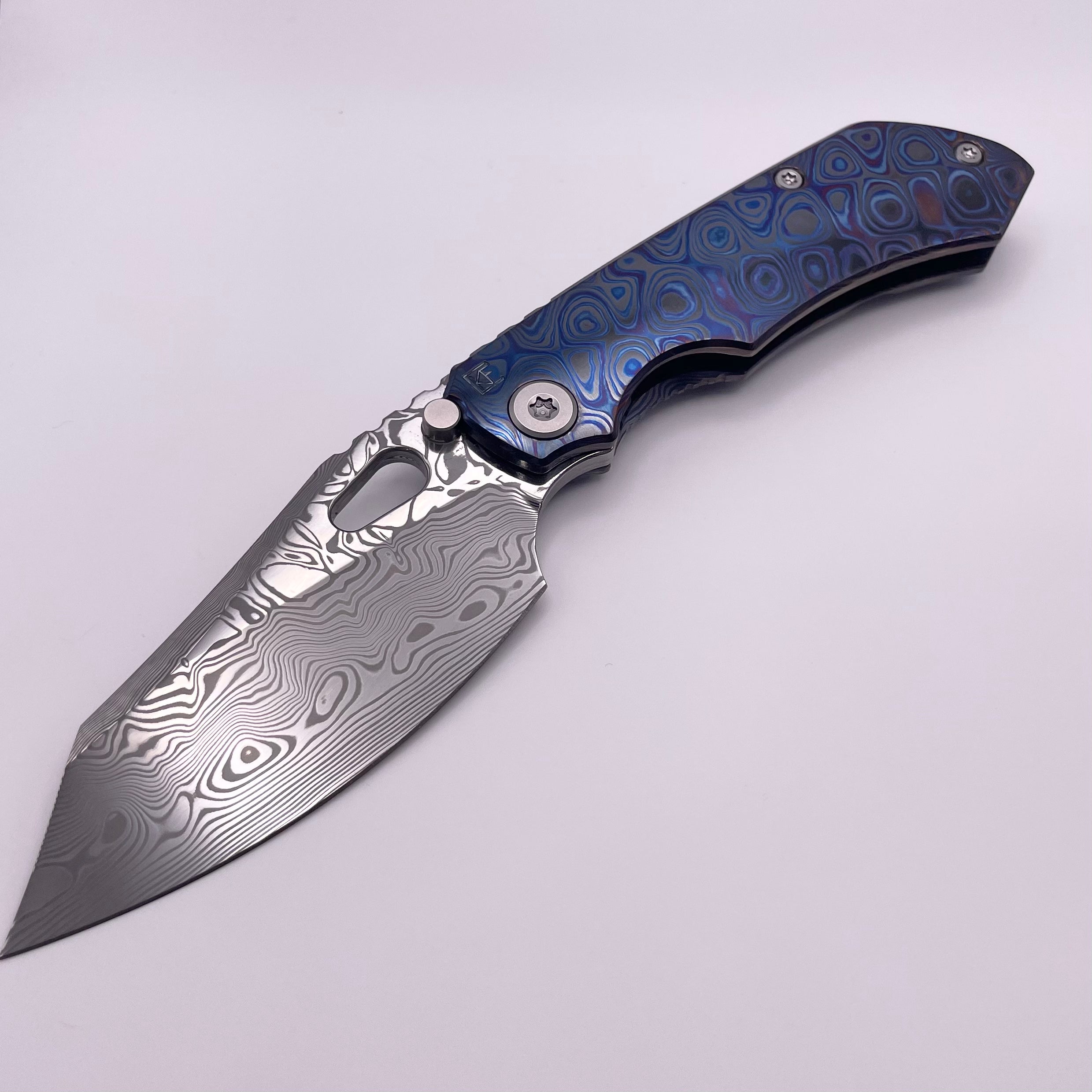 BLEMISH Custom Knife Factory Rotten Design Evo 4.0 Zircuti Handles & Damasteel