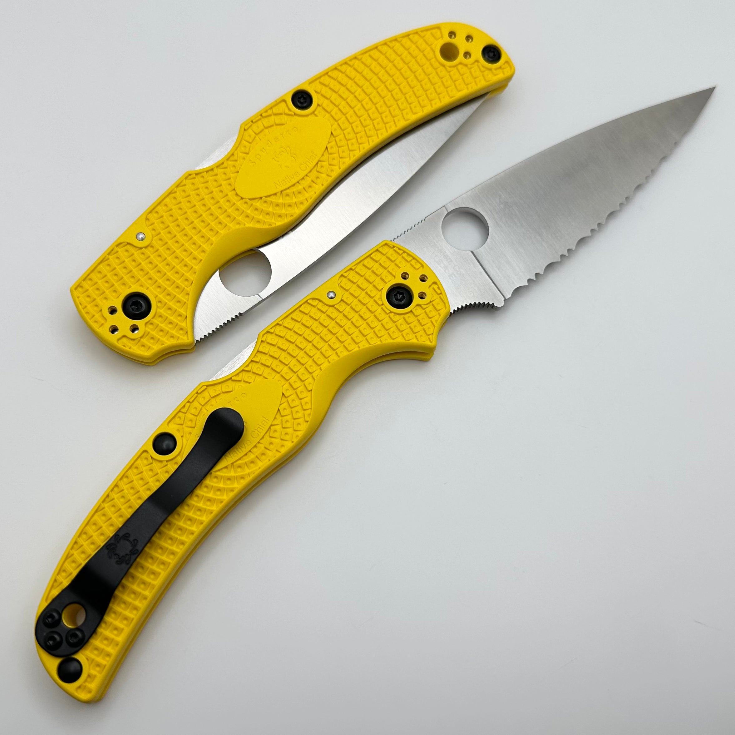 Spyderco Native Chief w/ Yellow FRN Handles & Serrated MagnaCut C244SYL