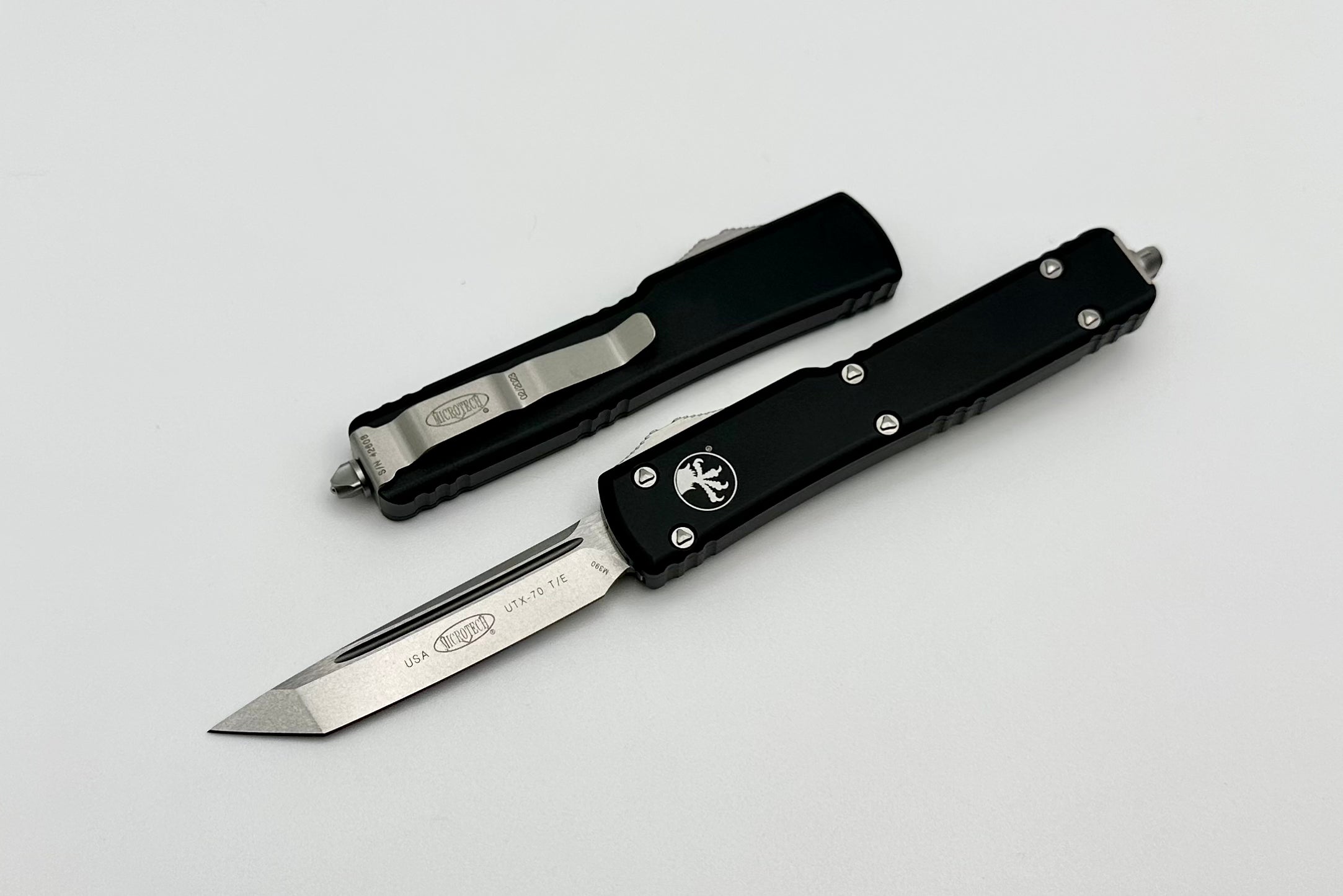 Microtech UTX-70 Tanto Edge Stonewash & Black 149-10