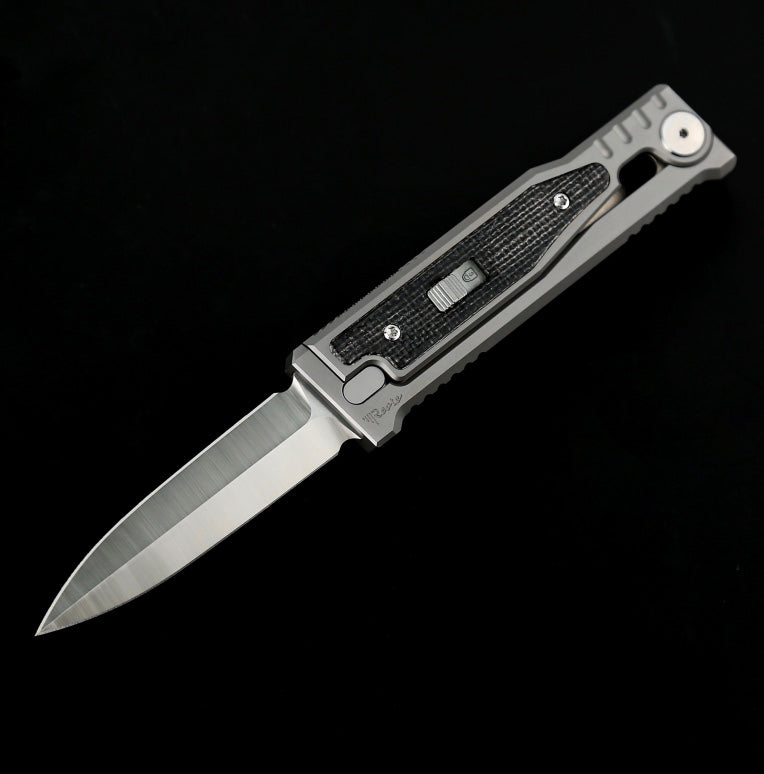 Reate EXO M Black Micarta & Satin Double Edge