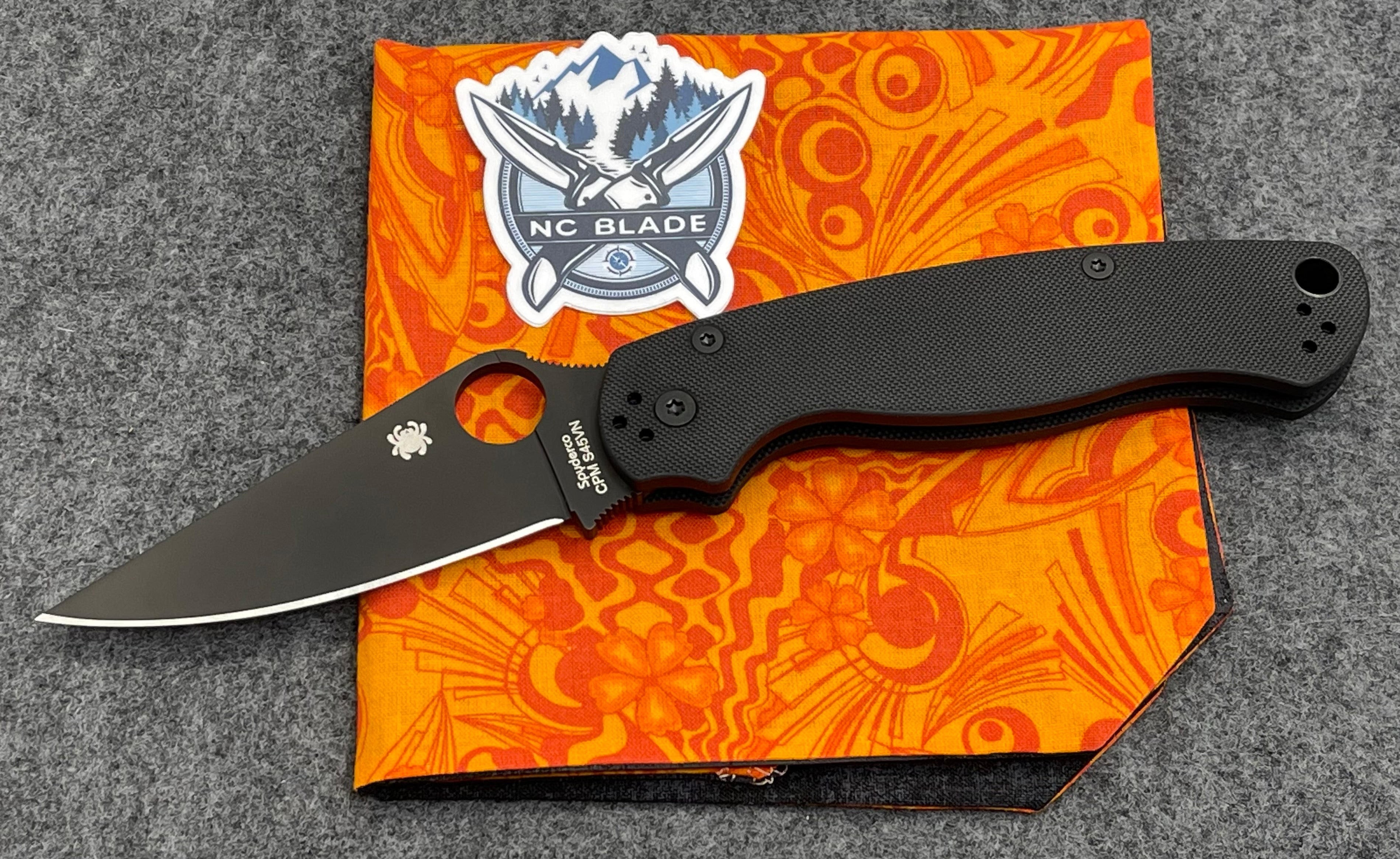 Spyderco Knives Paramilitary 2 PM2 Black G-10 & DLC S45VN C81GPBK2