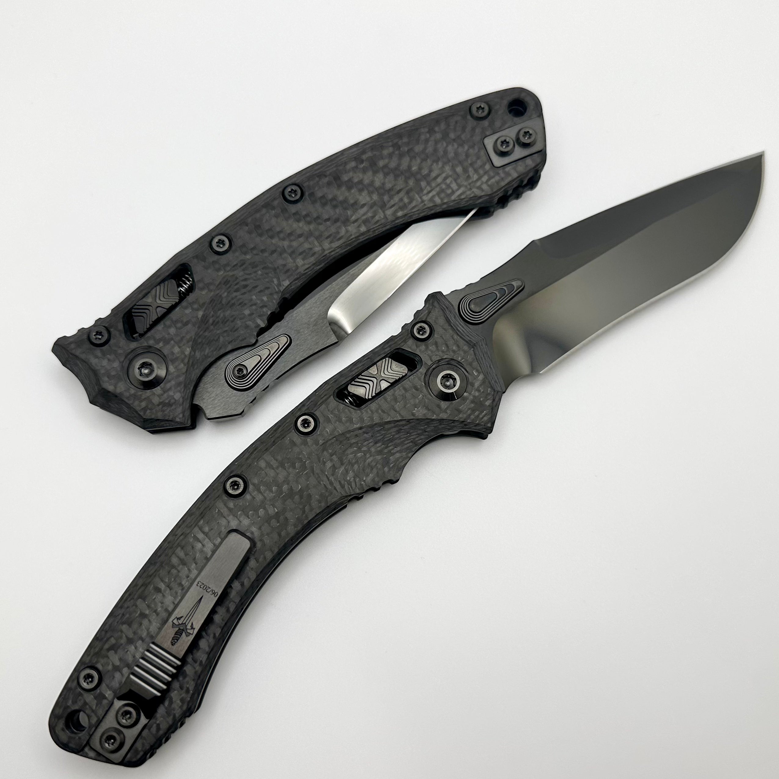 Marfione Custom Knives Amphibian RAM-LOK DLC Diamondwash M390 & Carbon Fiber Handles w/ DLC Two Tone Accents