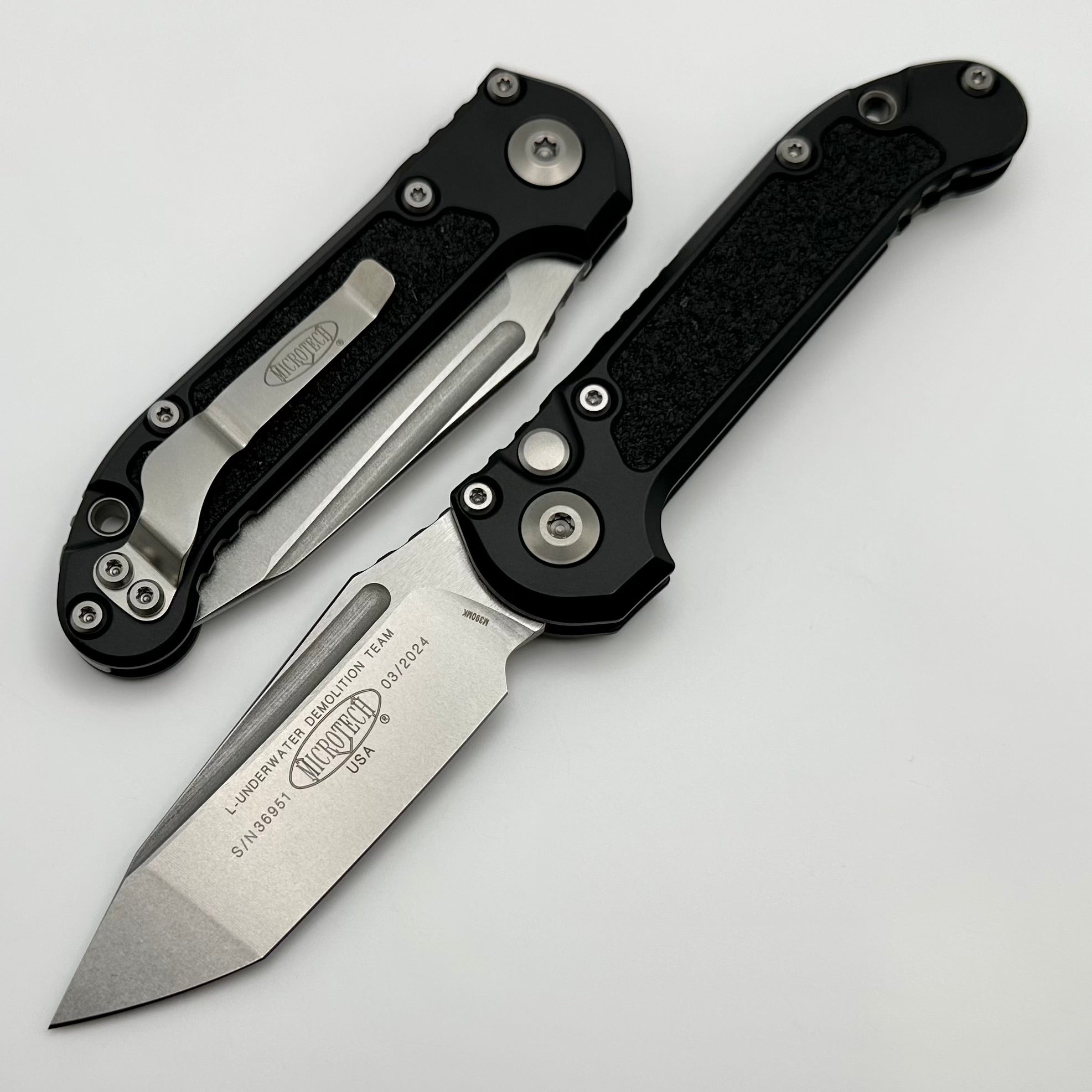 Microtech Knives LUDT Gen III Stonewash Tanto w/ Black Handle 1136-10