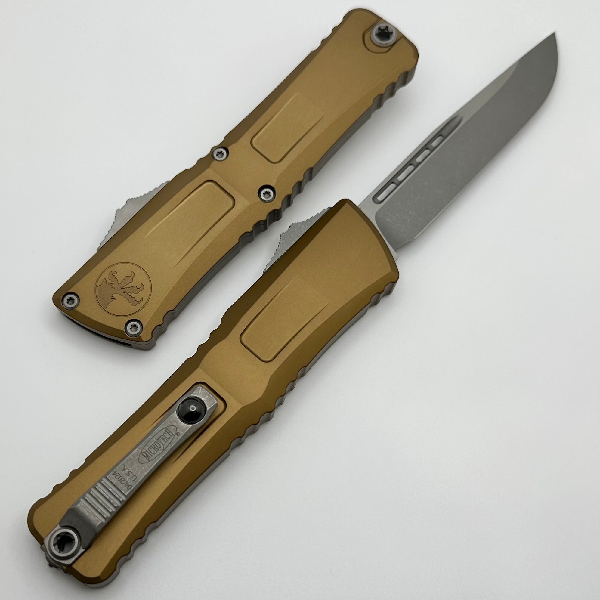 Microtech Knives Combat Troodon Gen III Apocalyptic Single Edge w/ Tan Handle 1143-10APTA