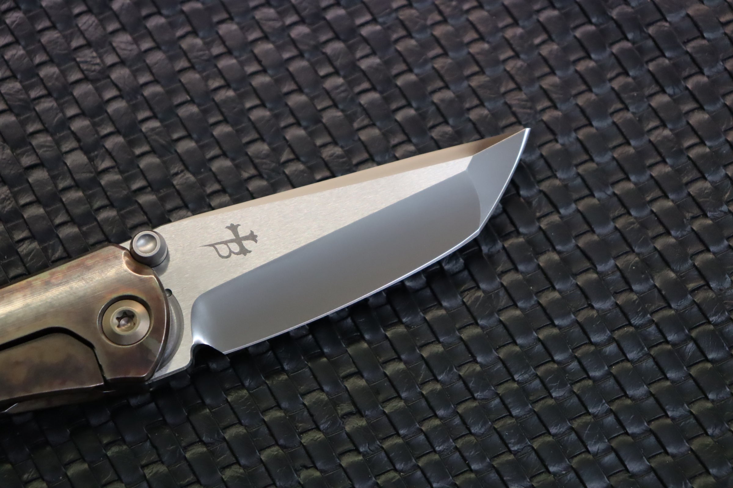 Marfione Custom Knives & Borka Blades Collaboration SBTF Diamond Finished M390 Blade & Bloodwash Scales