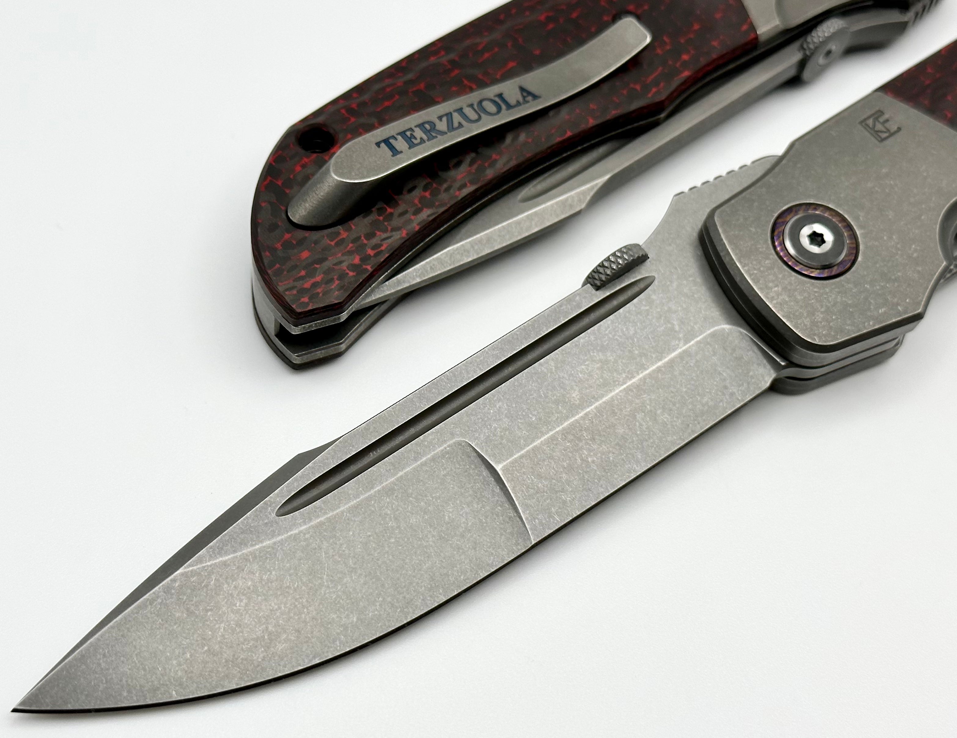 Custom Knife Factory Eagle Rock w/ Red Carbon Fiber & S90V