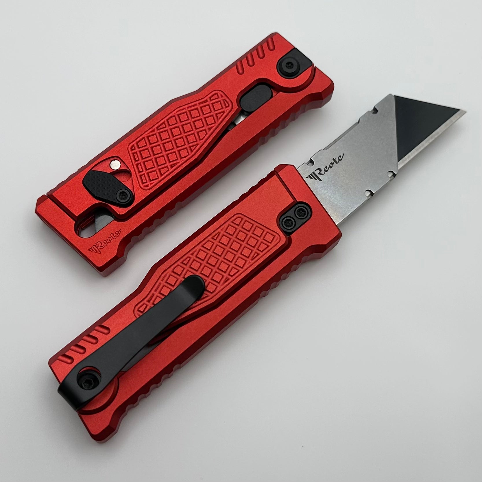 EXO-U Utility Diamond Pattern Red Aluminum Handle