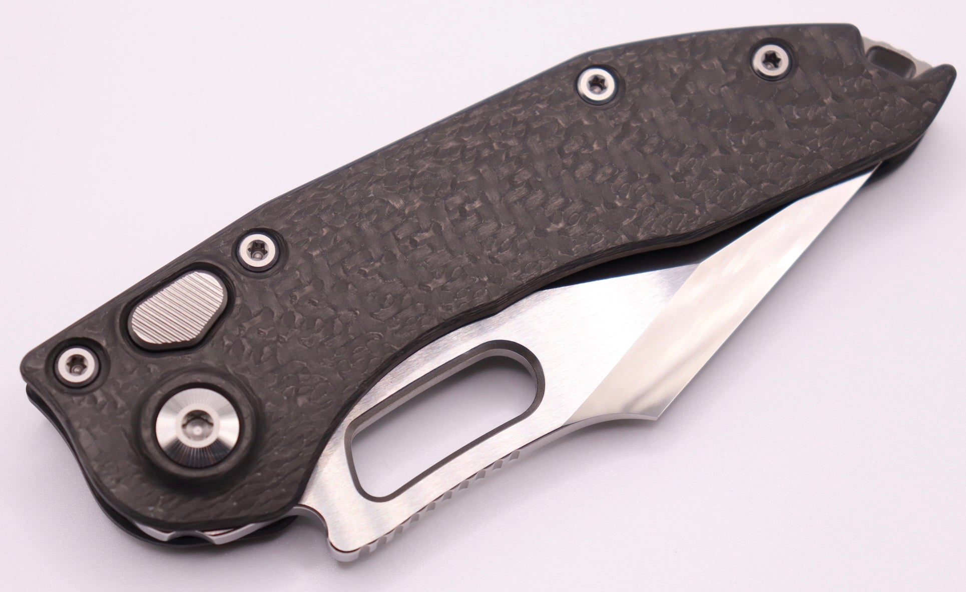 Marfione Custom & Borka Blades Custom Diamondwash & Carbon Fiber Stitch