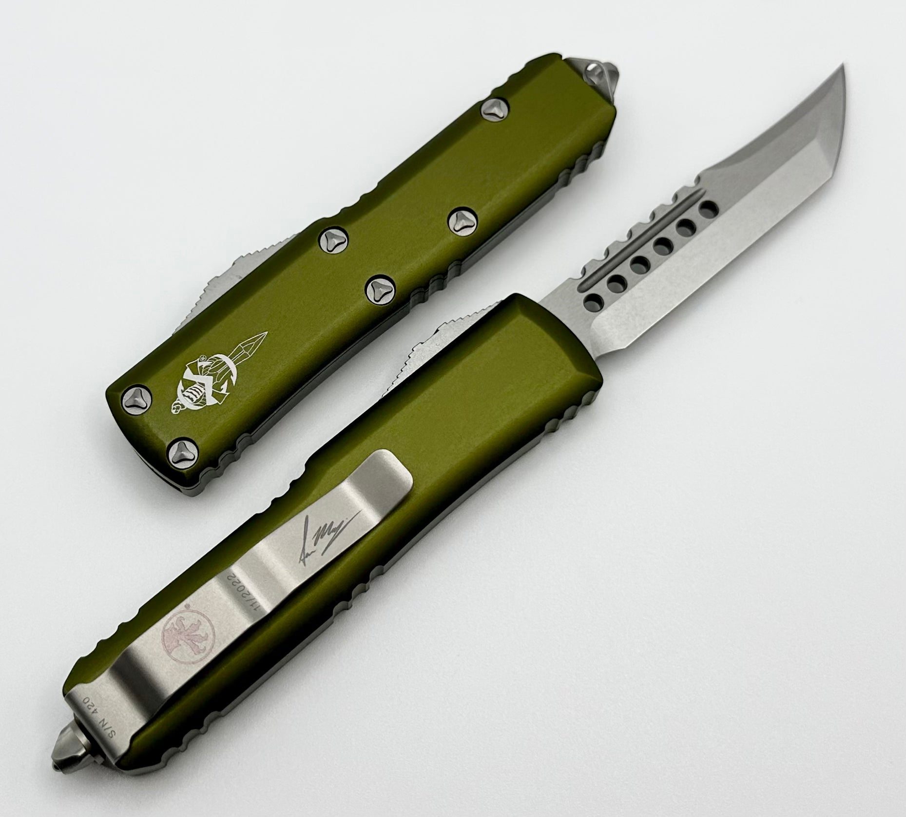 Microtech UTX-85 Hellhound Stonewash Standard & OD Green 719-10ODS