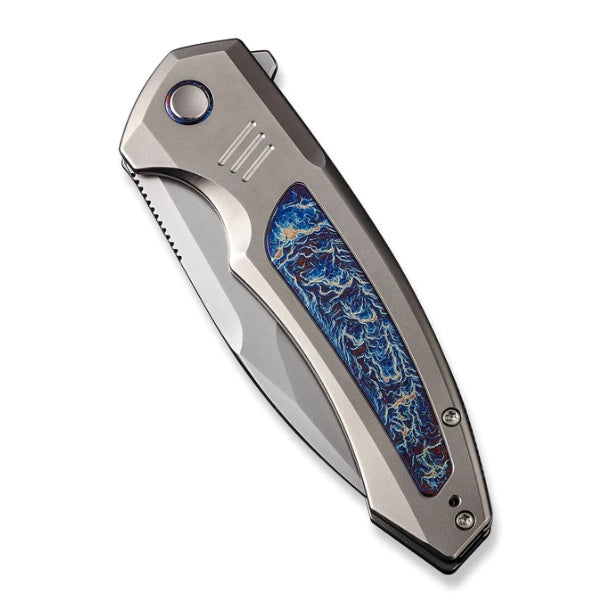 We Knife Hyperactive Flipper Polished Bead Blasted Titanium Handle w/ Vanax WE23030-1