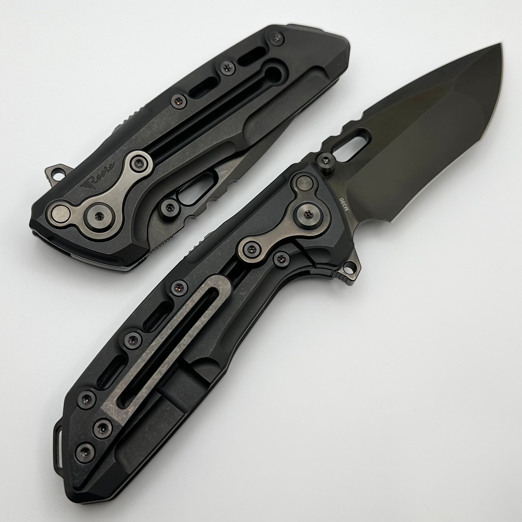 Reate T1000 V2 Flipper DLC Milled Titanium w/ Crystal Ti & DLC Recurve M390