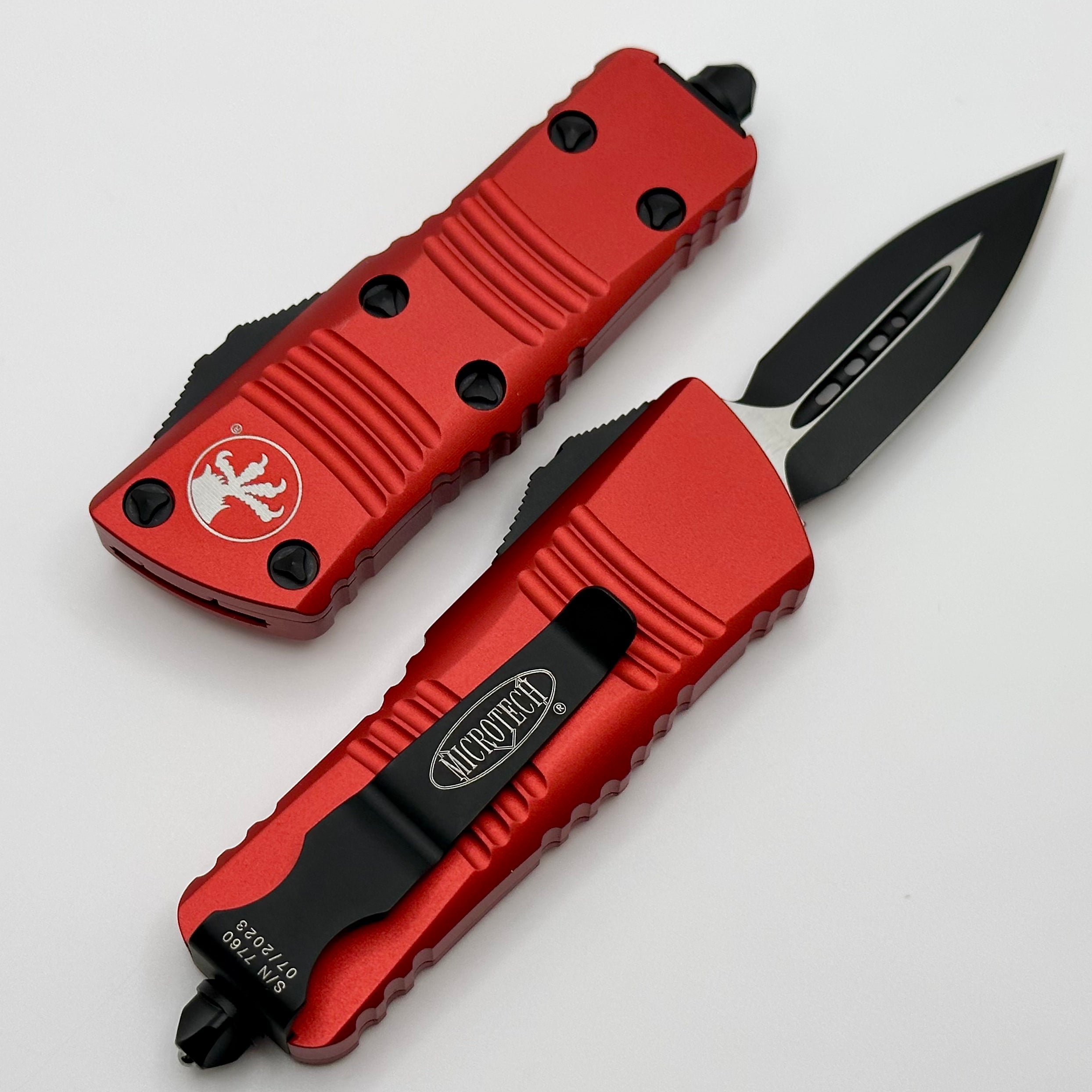 Microtech Troodon Mini Double Edge Black standard & Red 238-1RD