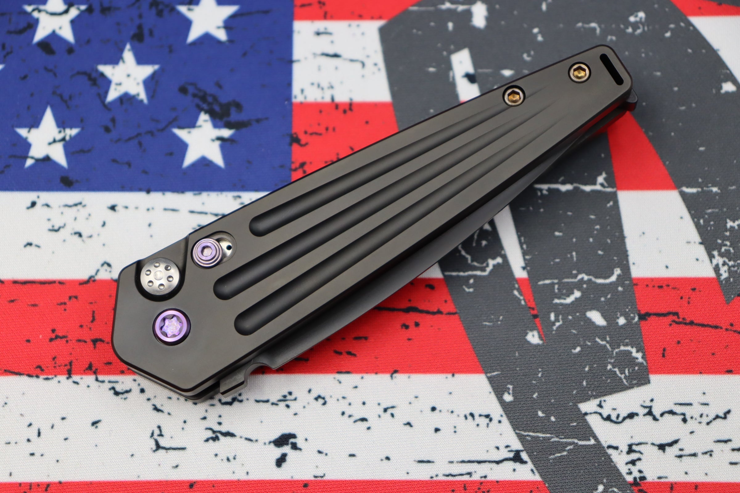 Medford Knife Nosferatu Auto PVD Handles w/ Violet Hardware/Clip & PVD S45VN