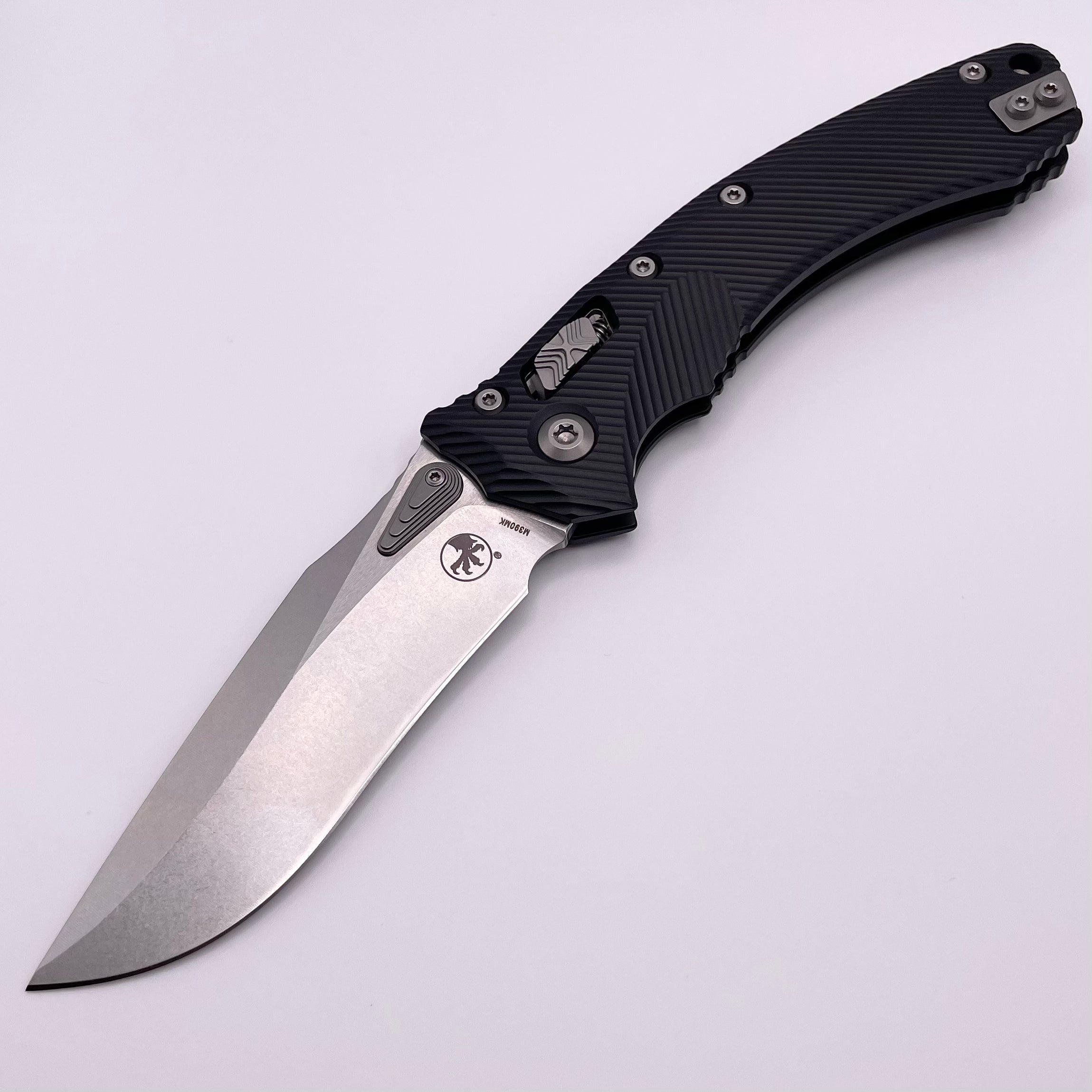 Microtech Amphibian RAM LOK Black Fluted G-10 & Stonewash M390MK 137RL-10FLGTBK Pre Owned