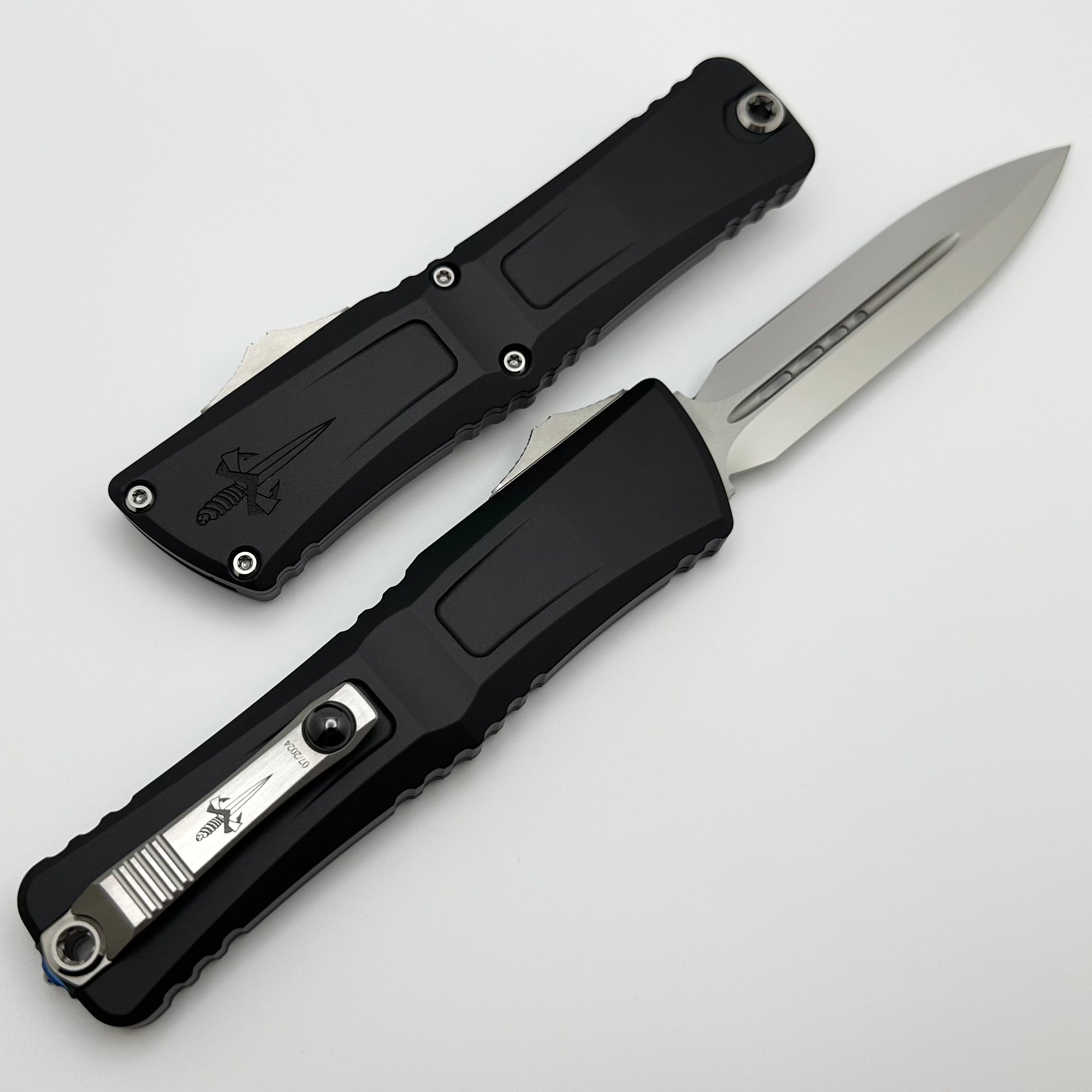 Marfione Custom Knives Combat Troodon LT Gen III Mirror Polished D/E w/ Black Handle & Blue Anodized Breaker