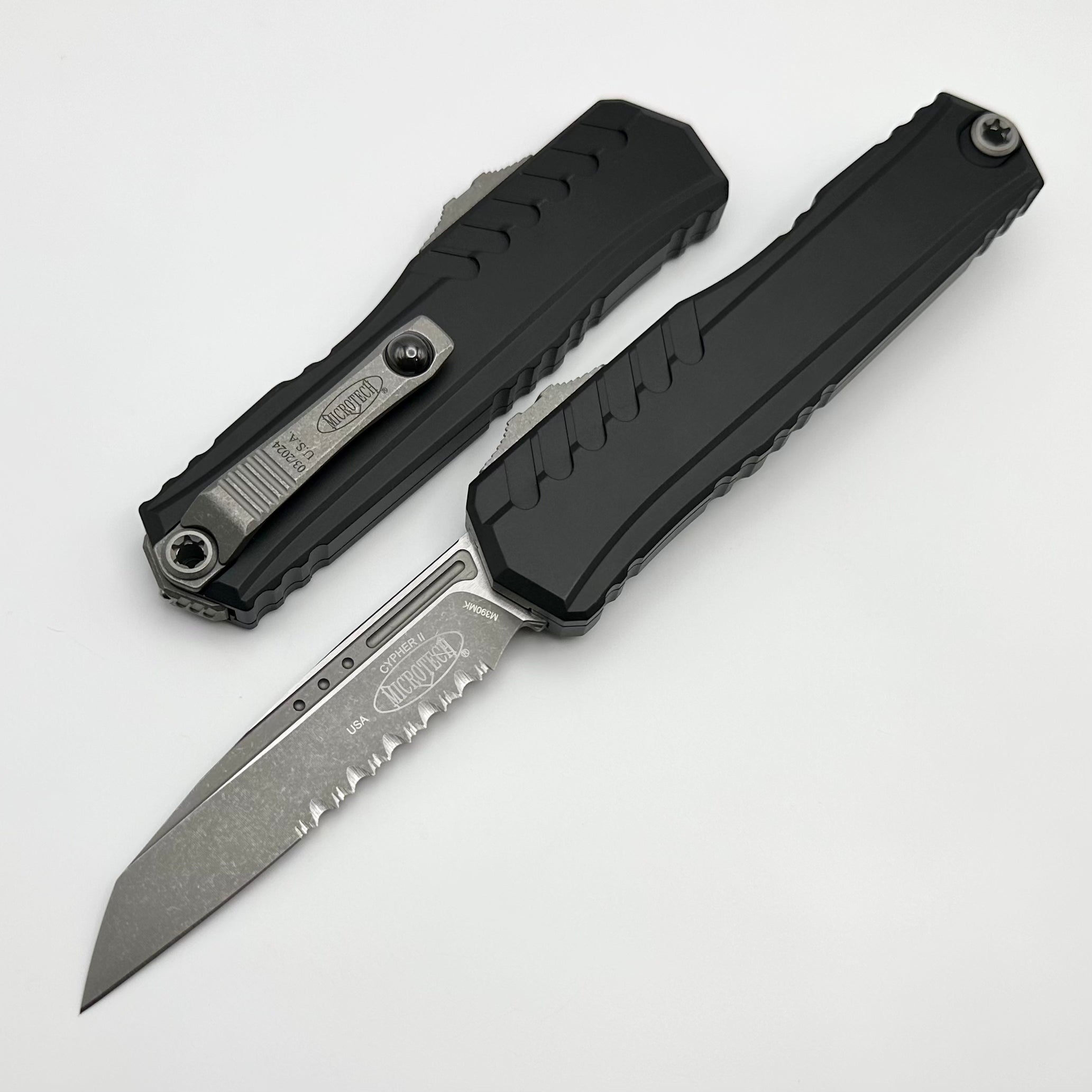 Microtech Cypher II S/E Partial Serrated Apocalyptic Standard 1241-11AP