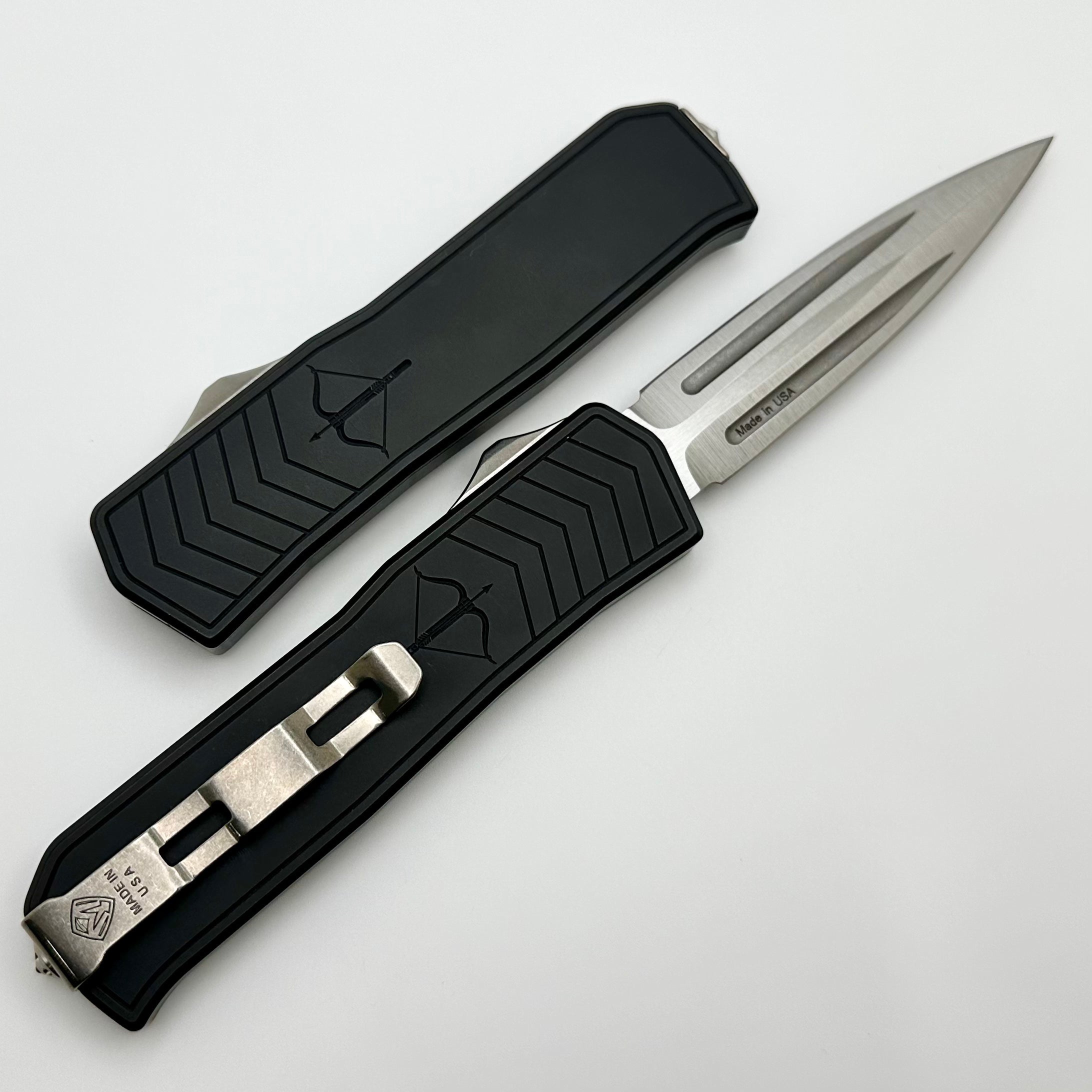 Medford Knife Merc-1 OTF Dagger S45 Tumbled D/E & Black Aluminum