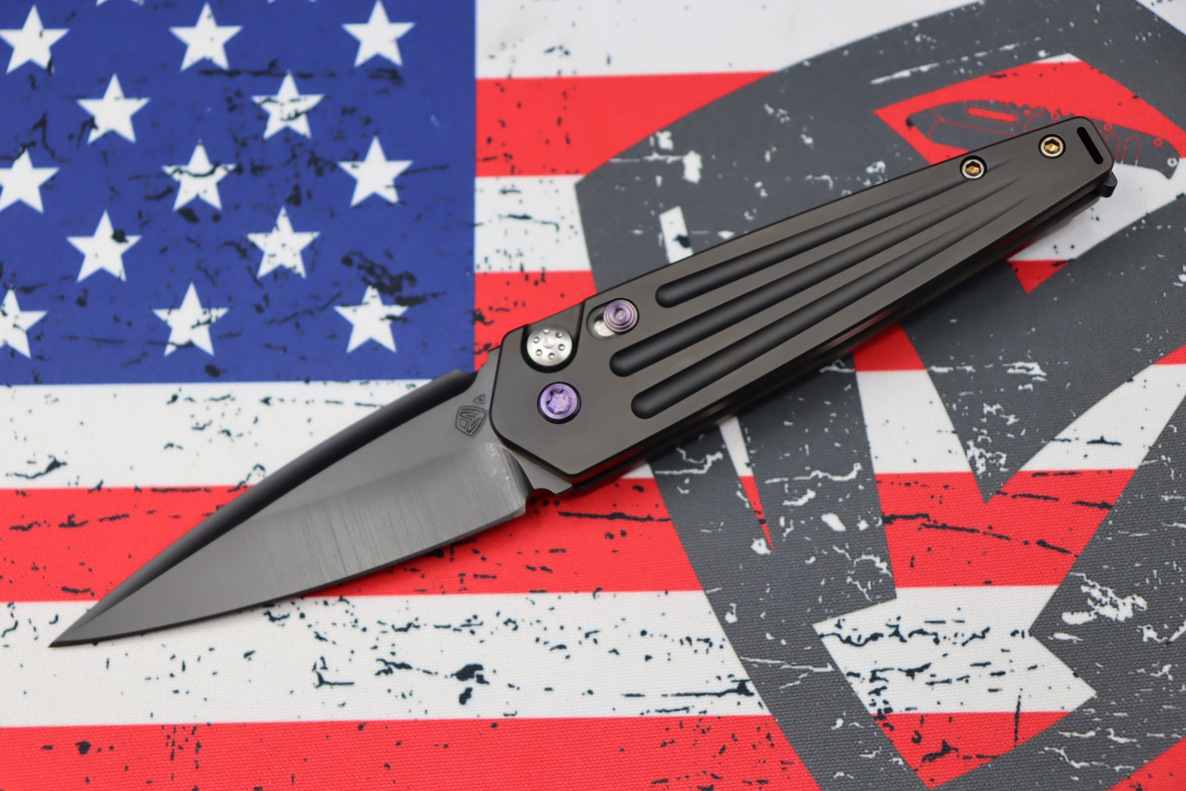 Medford Knife Nosferatu Auto PVD Handles w/ Violet Hardware/Clip & PVD S45VN