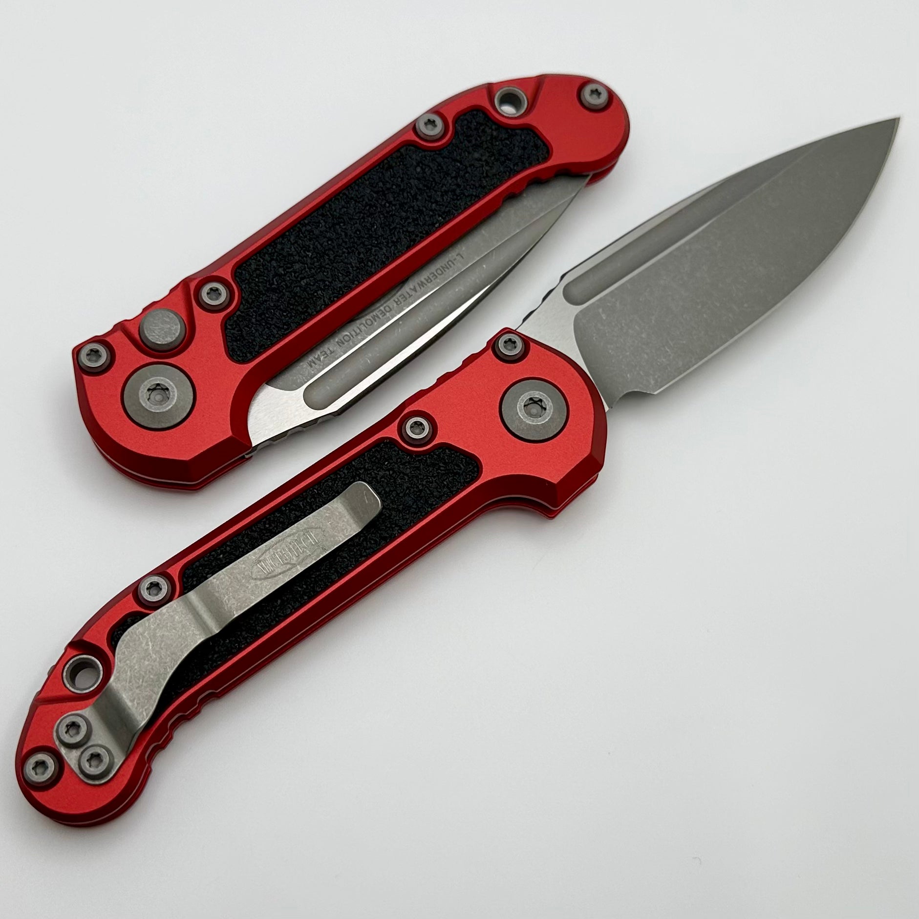 Microtech Knives LUDT Gen III Apocalyptic Drop Point w/ Red Handle 1135-10APRD