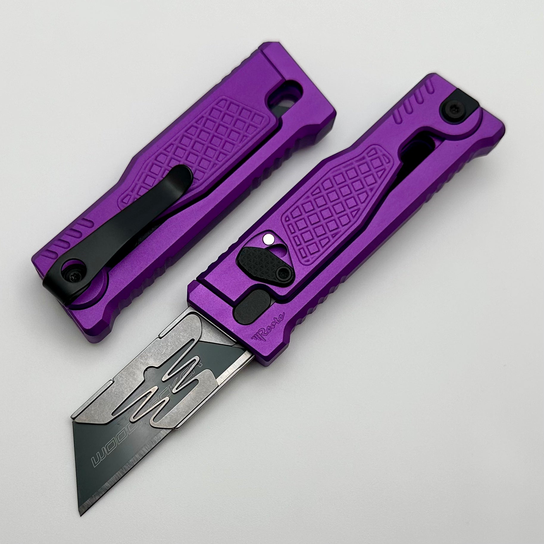 Reate EXO-U Utility Diamond Pattern Purple Aluminum Handle