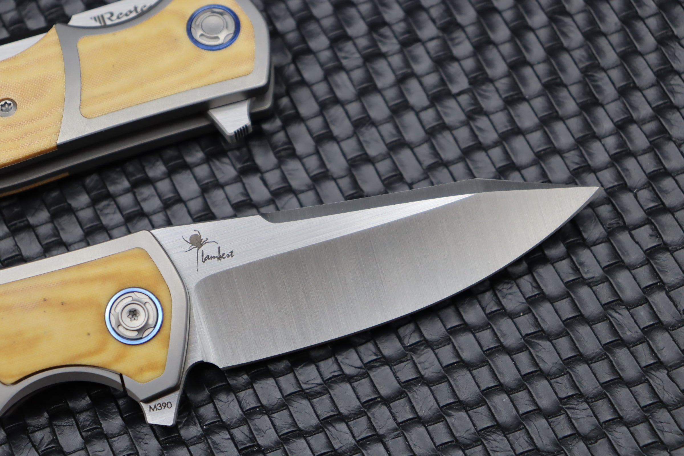 Reate Knives Mini Crossroads w/ White Micarta Inlays & M390