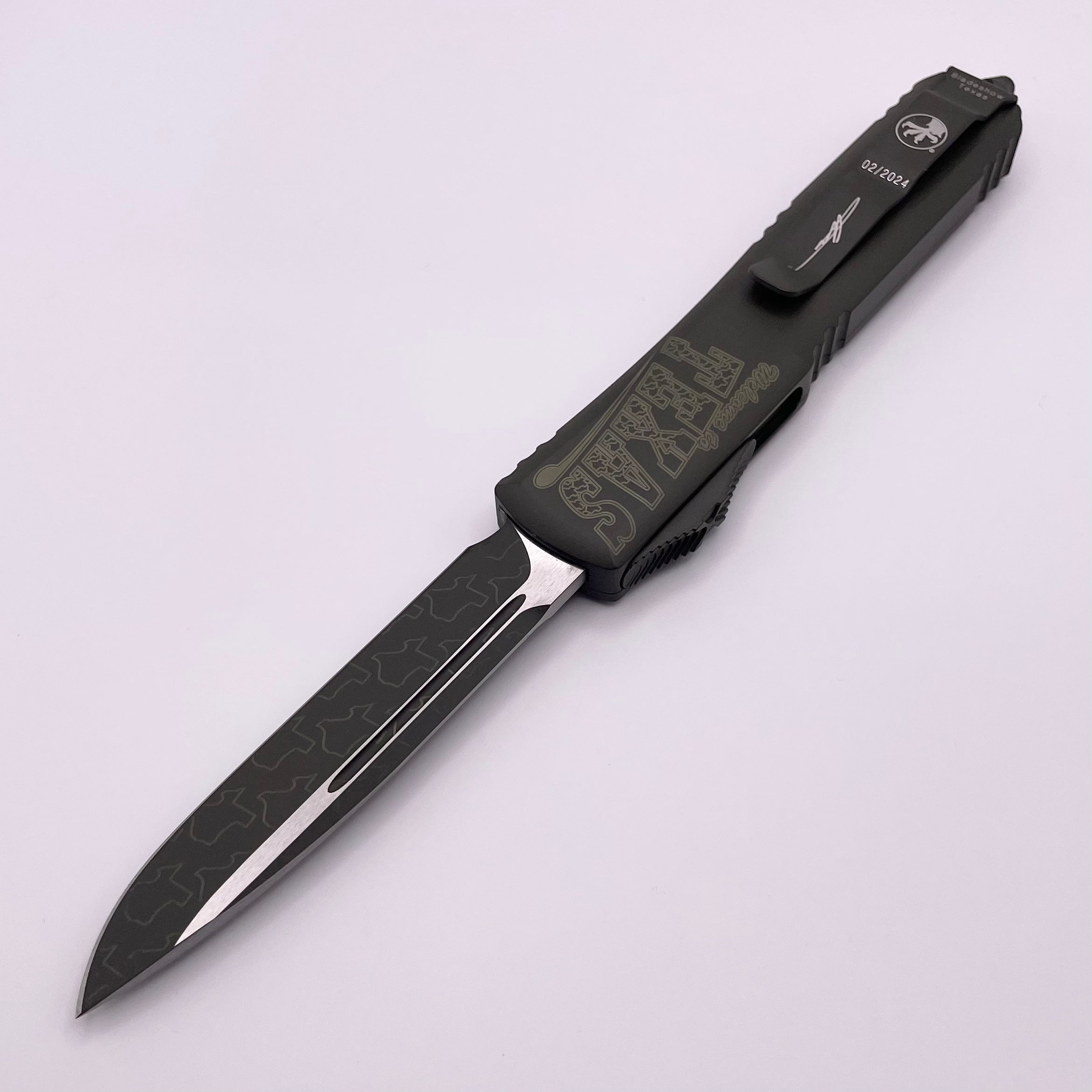 Pre Owned Microtech Ultratech S/E Bladeshow Texas 24' Cerakote OD Green Special 121-1CODTX