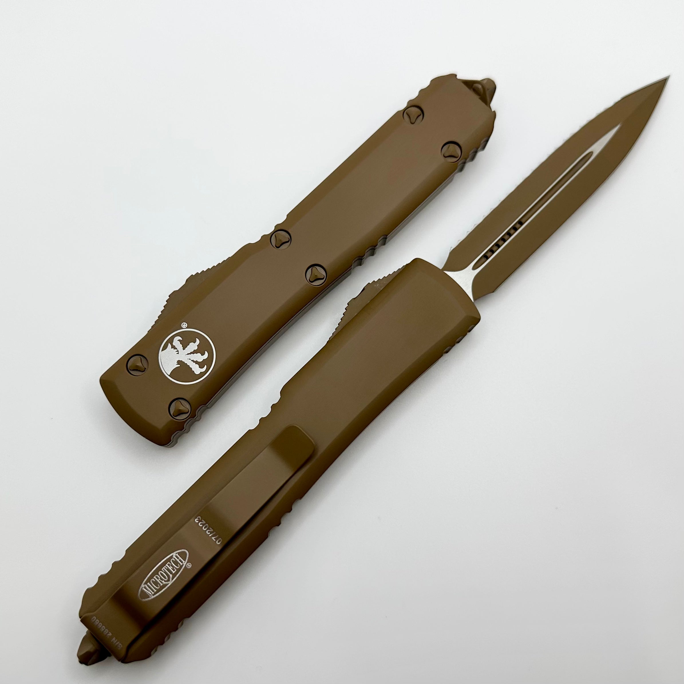 Microtech Ultratech Cerakote Tan Double Edge Full Serrated 122-3CTA