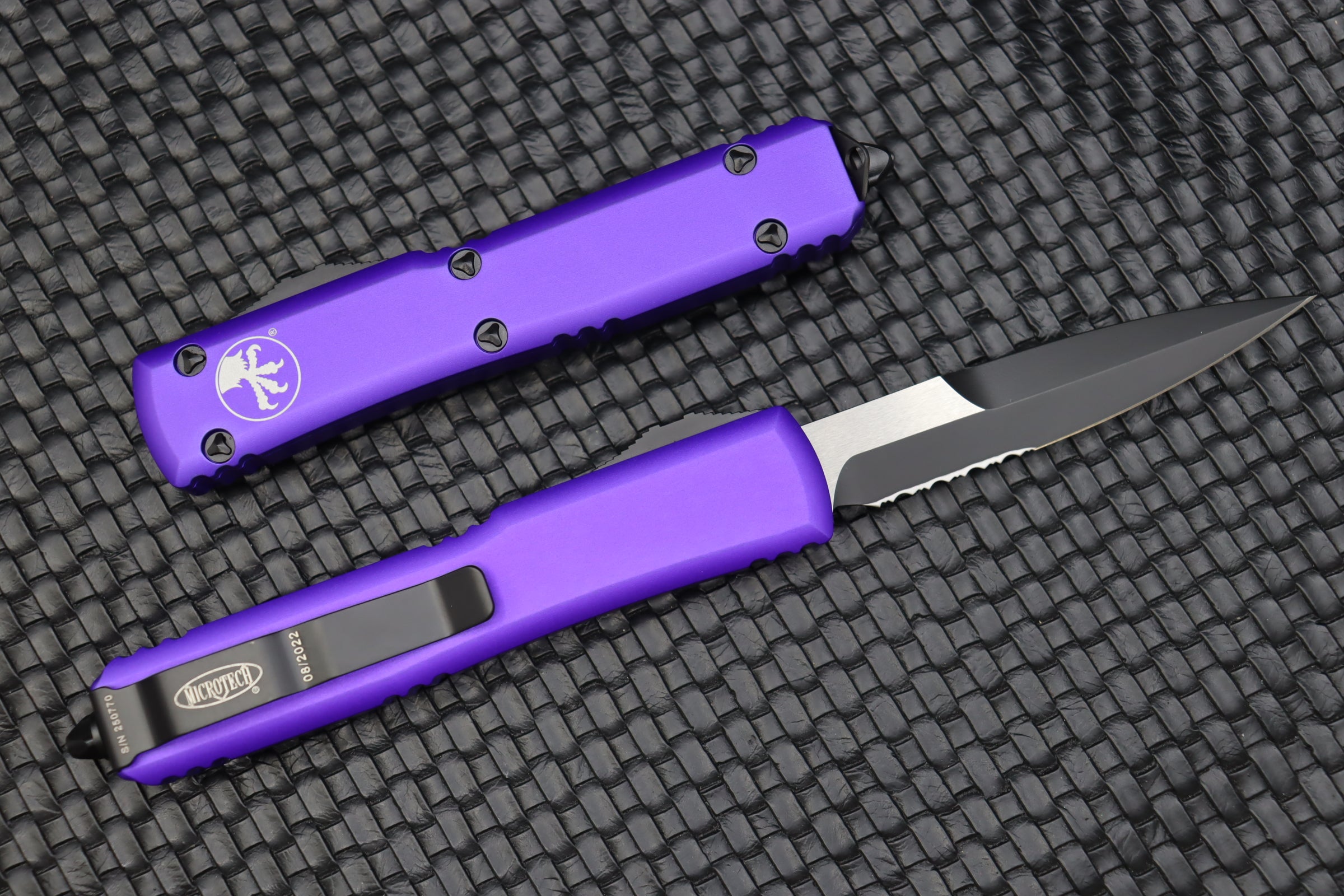 Microtech Ultratech Bayonet Partial Serrated & Purple 120-2PU