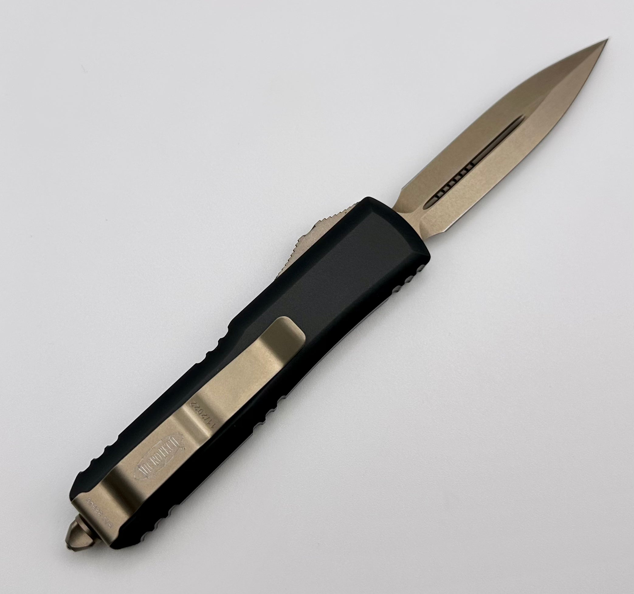 Microtech UTX-85 Black & Double Edge Bronze Standard 232-13