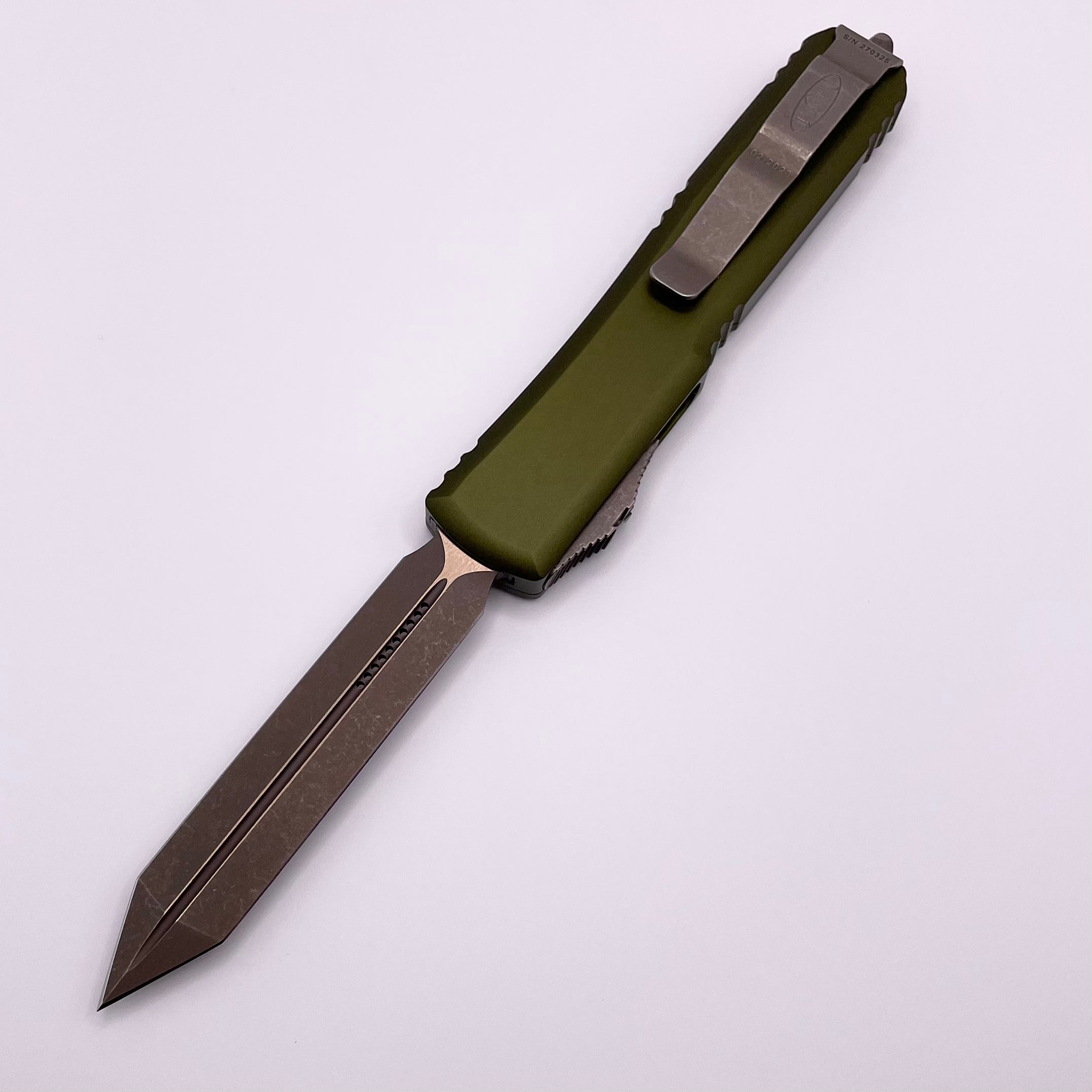 Microtech Ultratech Spartan Bronze Apocalyptic Standard & OD Green 223-13APOD Pre Owned