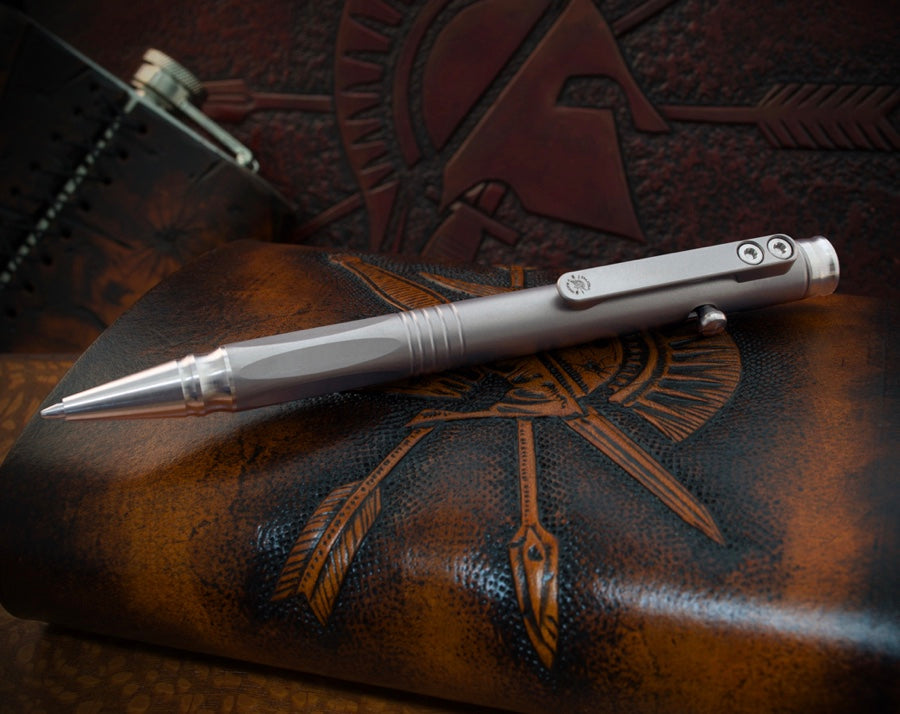 Spartan Blades Grafi Titanium Pen w/ Satin Titanium Bare Accents SP2ST