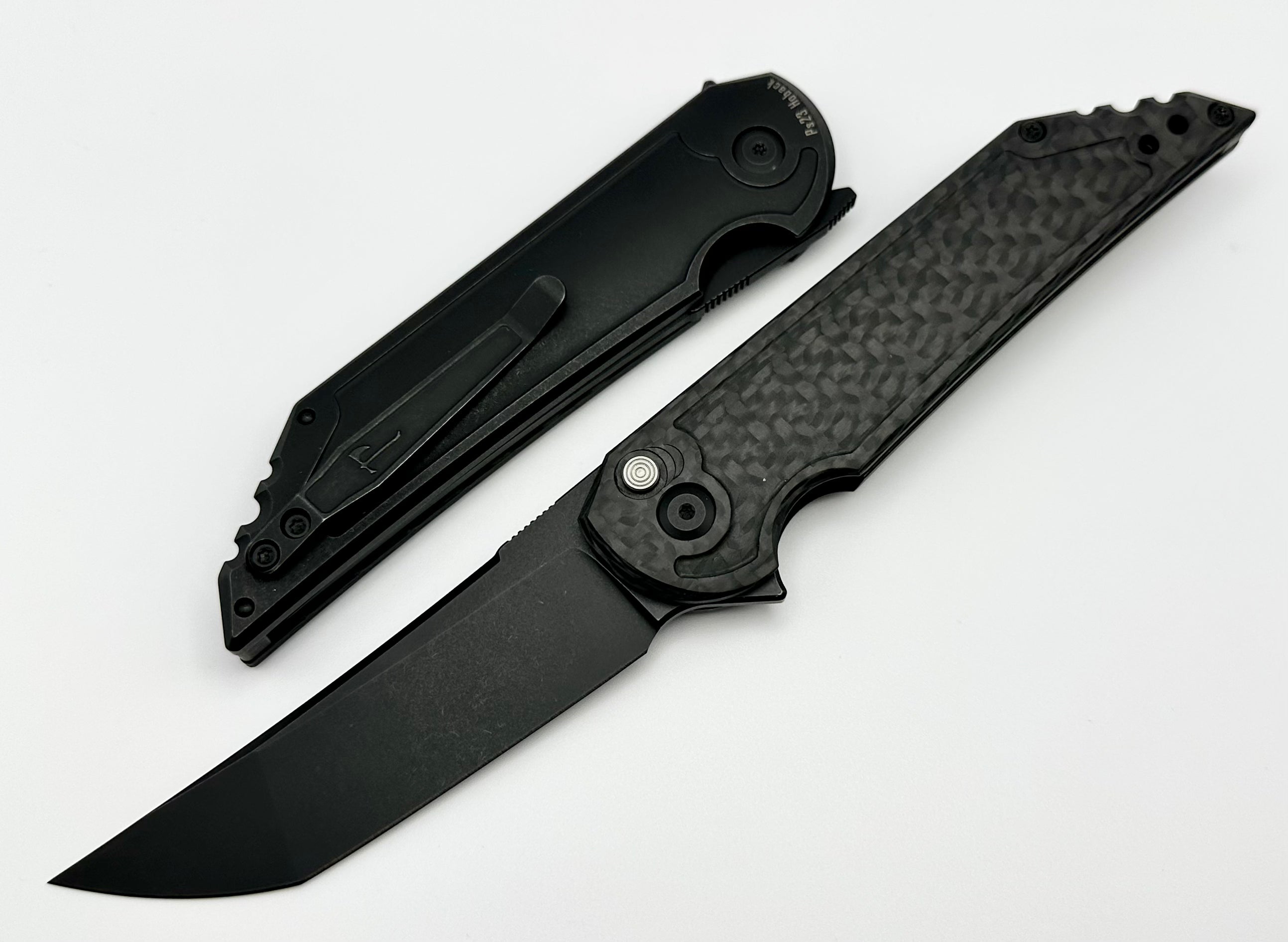 Hoback Knives Kwaiback Button Lock Carbon Fiber & DLC 20CV