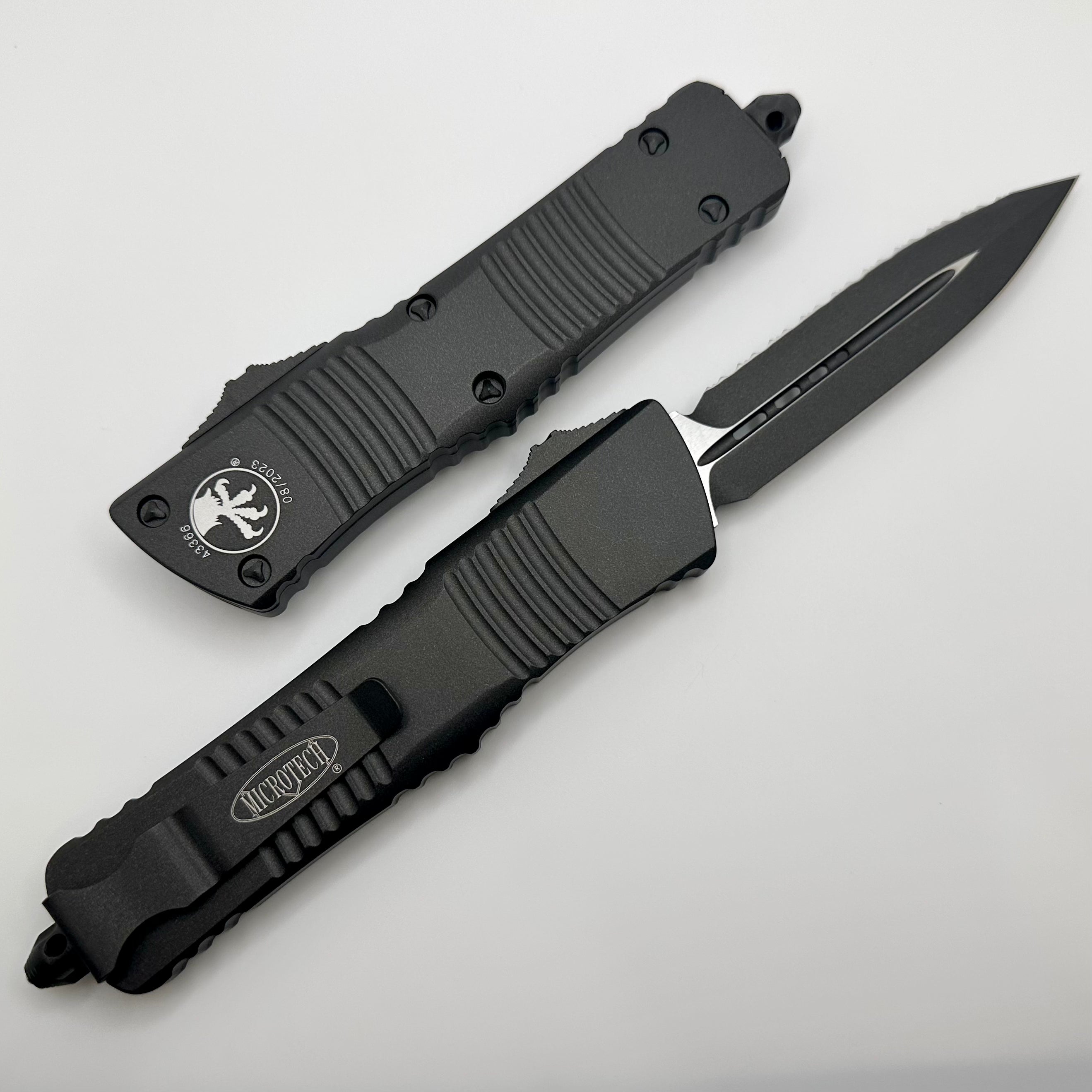 Microtech Combat Troodon Double Edge Full Serrated Dark Tungsten Cerakote 142-3CDT