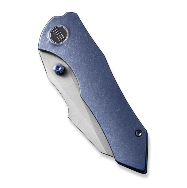 We Knife High-Fin Blue Tumbled Titanium w/ CPM-20CV WE22005-3