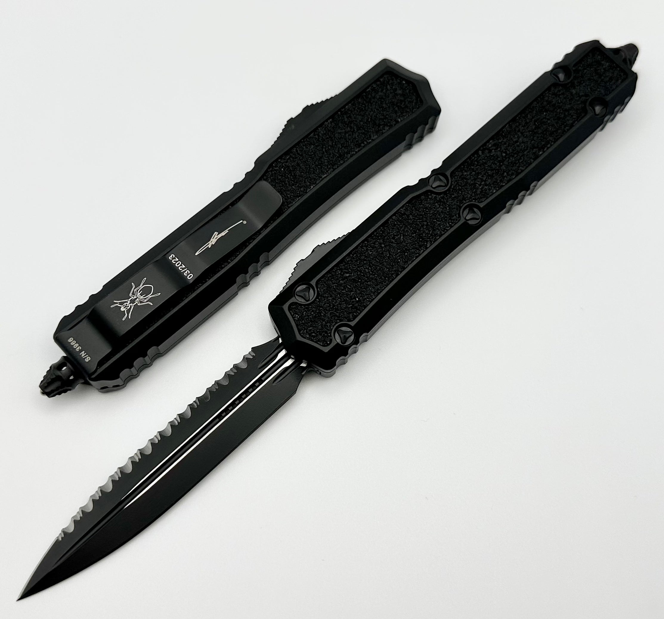 Microtech Makora Double Edge Full Serrated Tactical Standard Nickel Boron Internals Signature Series 206-3TS