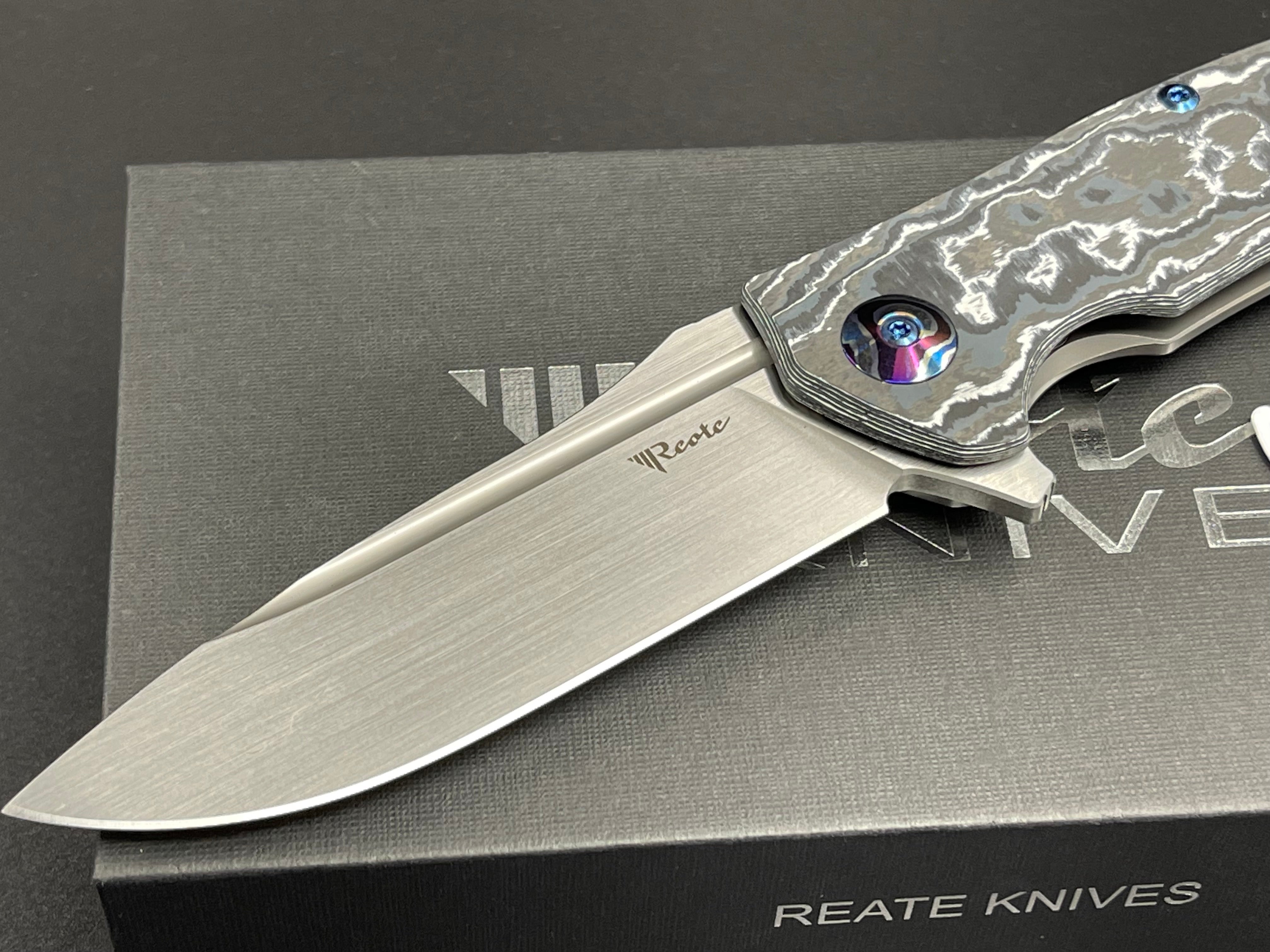 Reate Knives Horizon D White Storm Fat Carbon & Chad Nichols MokuTi Exclusive