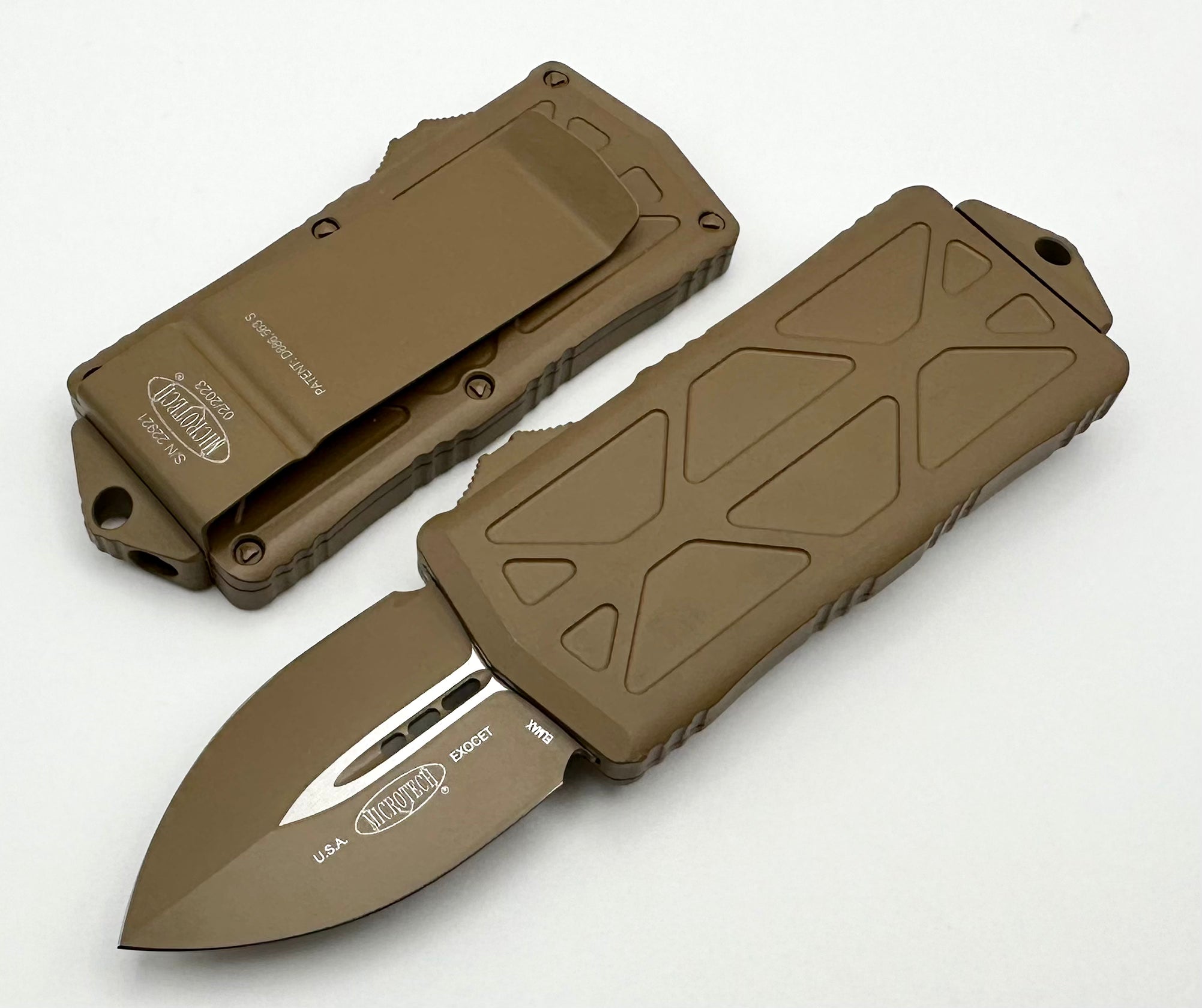 Microtech Exocet Double Edge Cerakote Tan 157-1CTA