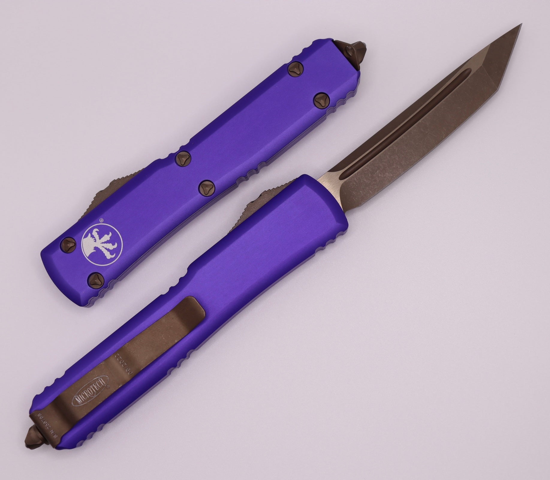 Microtech Ultratech Tanto Bronze Apocalyptic Standard & Purple 123-13APPU