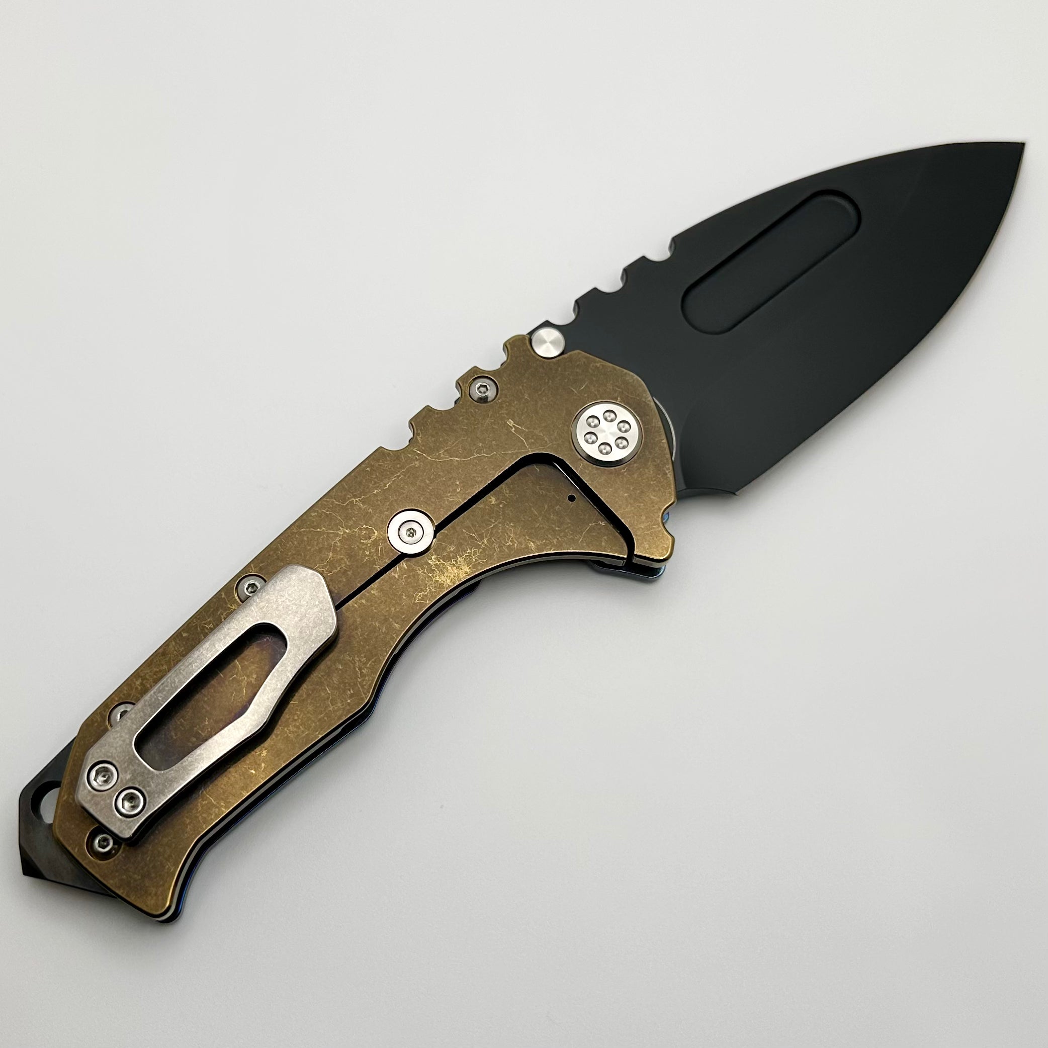 Medford Knife Praetorian T DLC Drop Point S45 & Flamed/Bronze Tumbled Handle