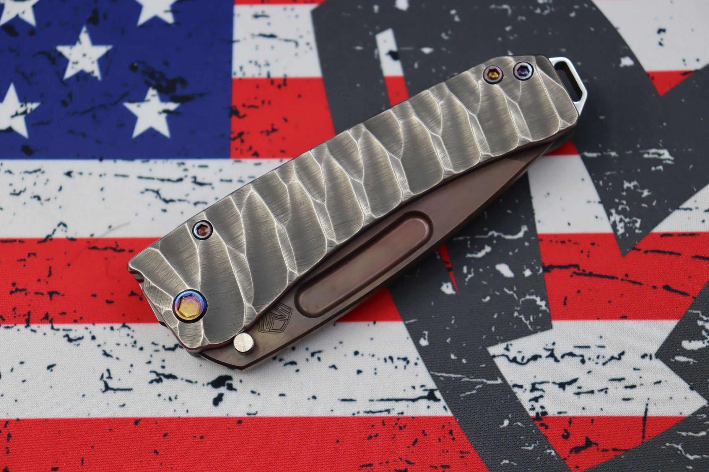 Medford Midi Marauder Vulcan S35 Tanto & Bead Blast/Brushed Silver Predator Sculpted Handles w/ Flamed Hardware/Clip