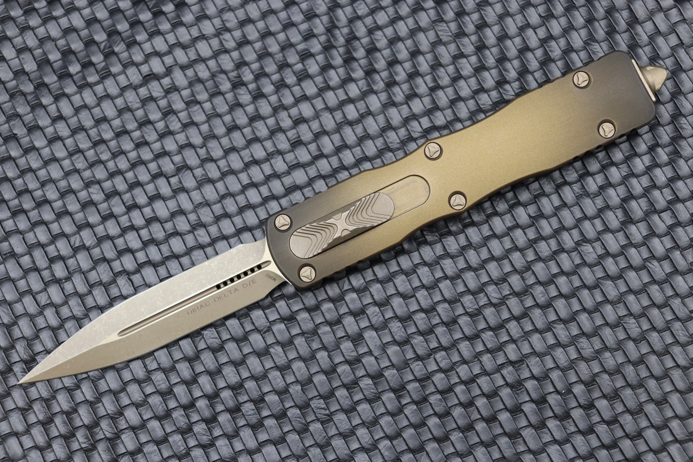 Microtech Dirac Delta Double Edge Bronze Standard & Antique Bronze Signature Series 227-13APABS