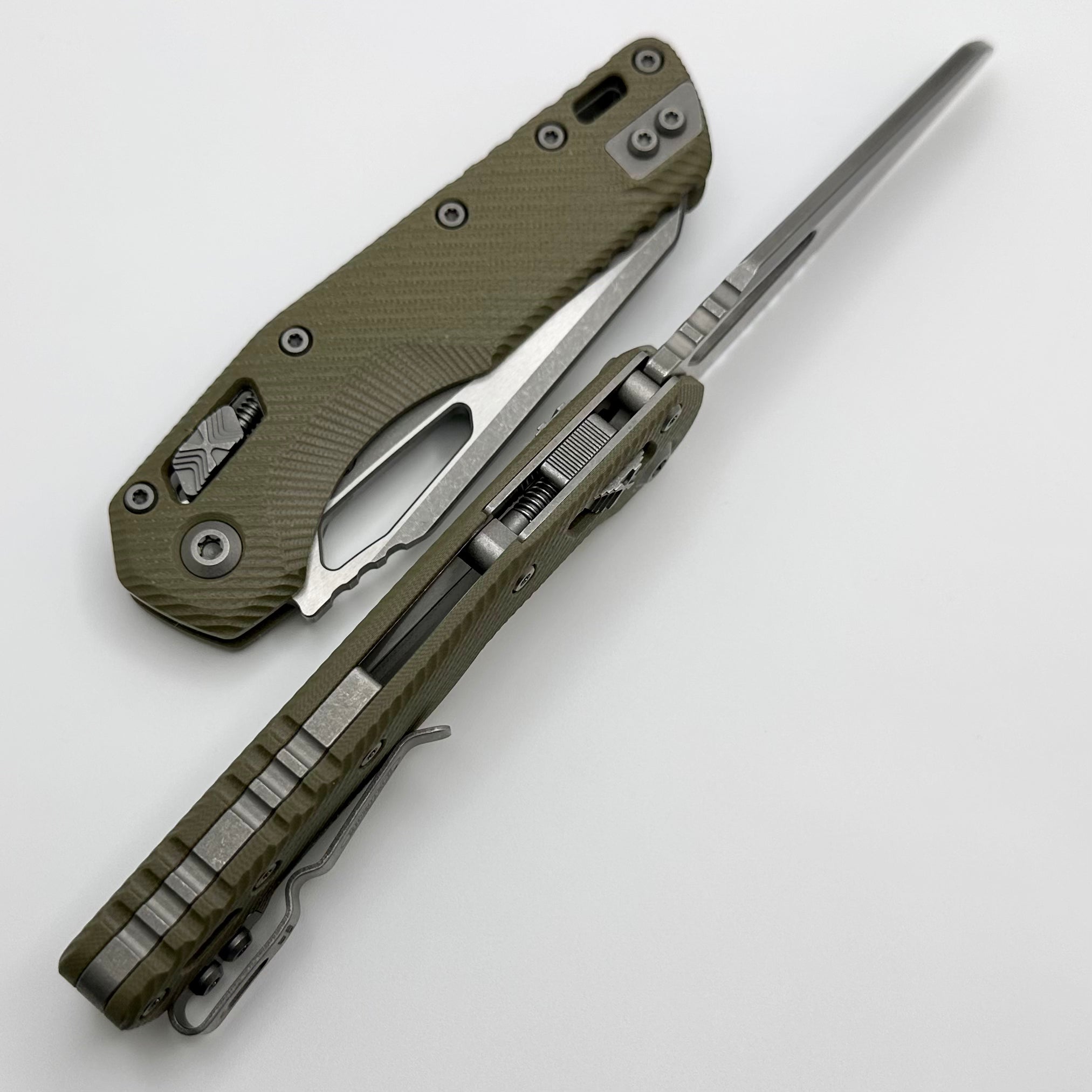 Microtech Knives MSI RAM LOK OD Green Fluted G-10 & Partial Serrated Apocalyptic M390MK 210-11APFLGTOD