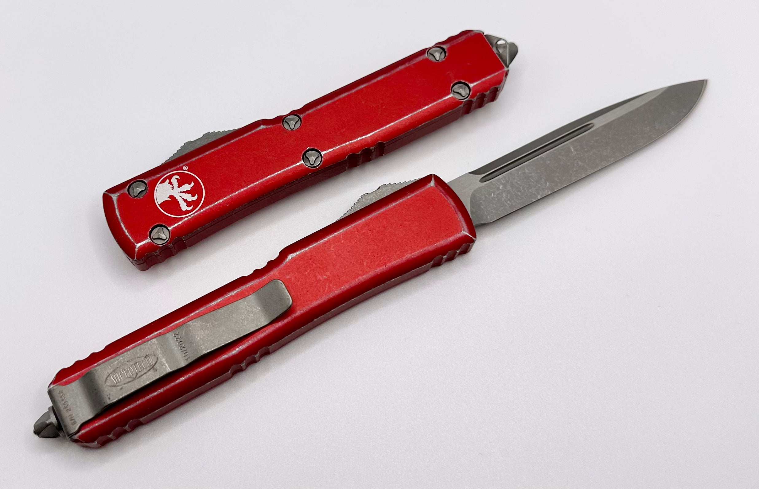 Microtech Ultratech Single Edge & Distressed Red 121-10DRD