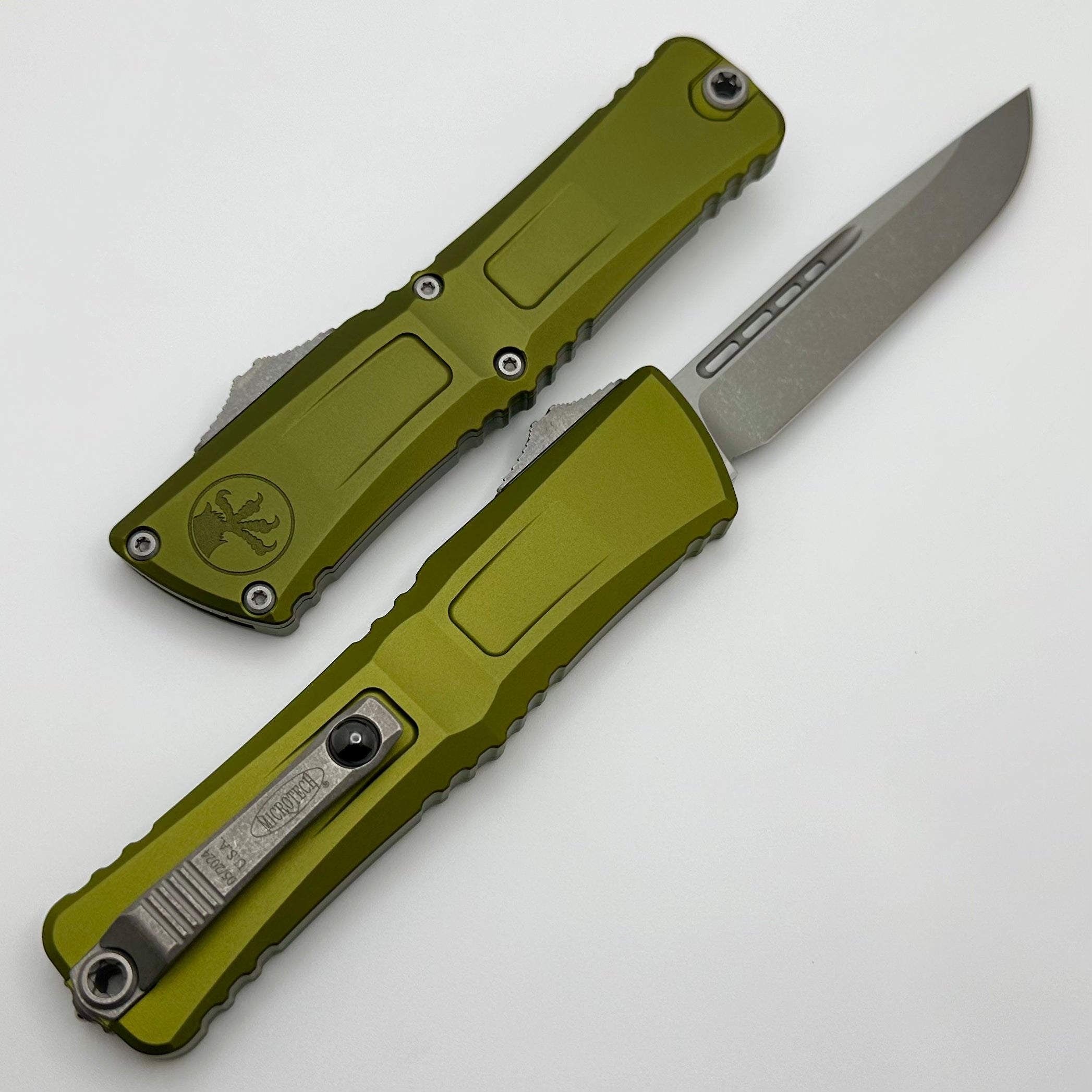 Microtech Knives Combat Troodon Gen III Apocalyptic Single Edge w/ OD Green Handle 1143-10APOD