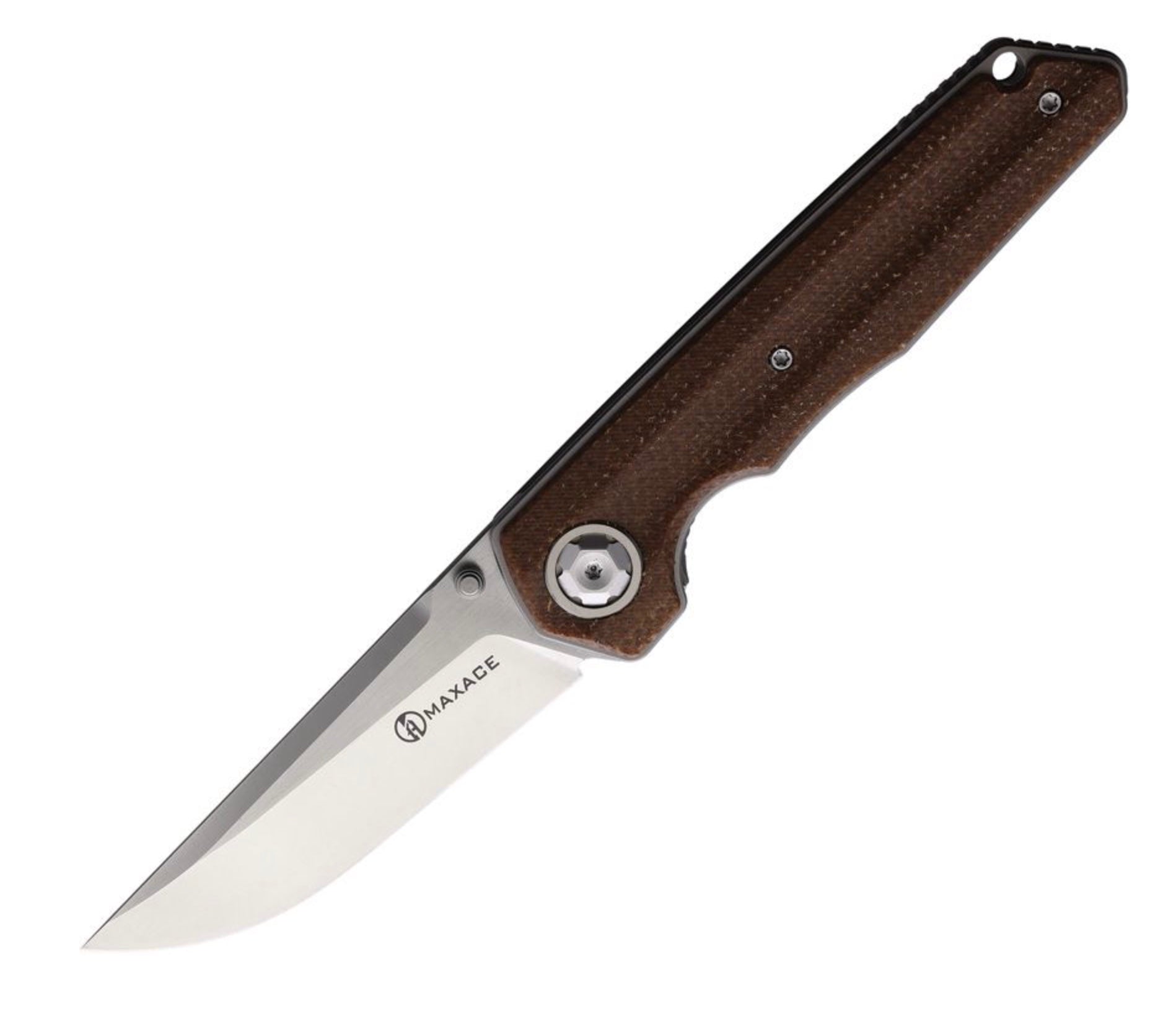 Maxace Samurai 2.0 Brown Burlap Micarta Linerlock w/ K110 Blade MSM203