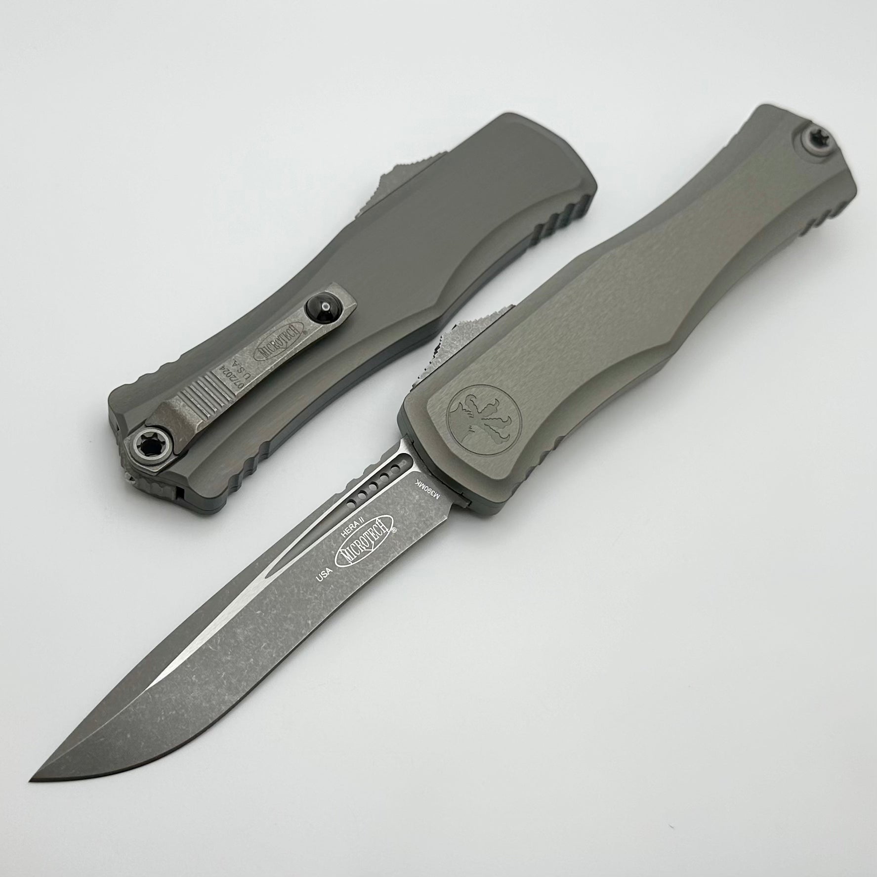 Microtech Knives Hera II Apocalyptic Recurve Natural Clear 1705-10APNC