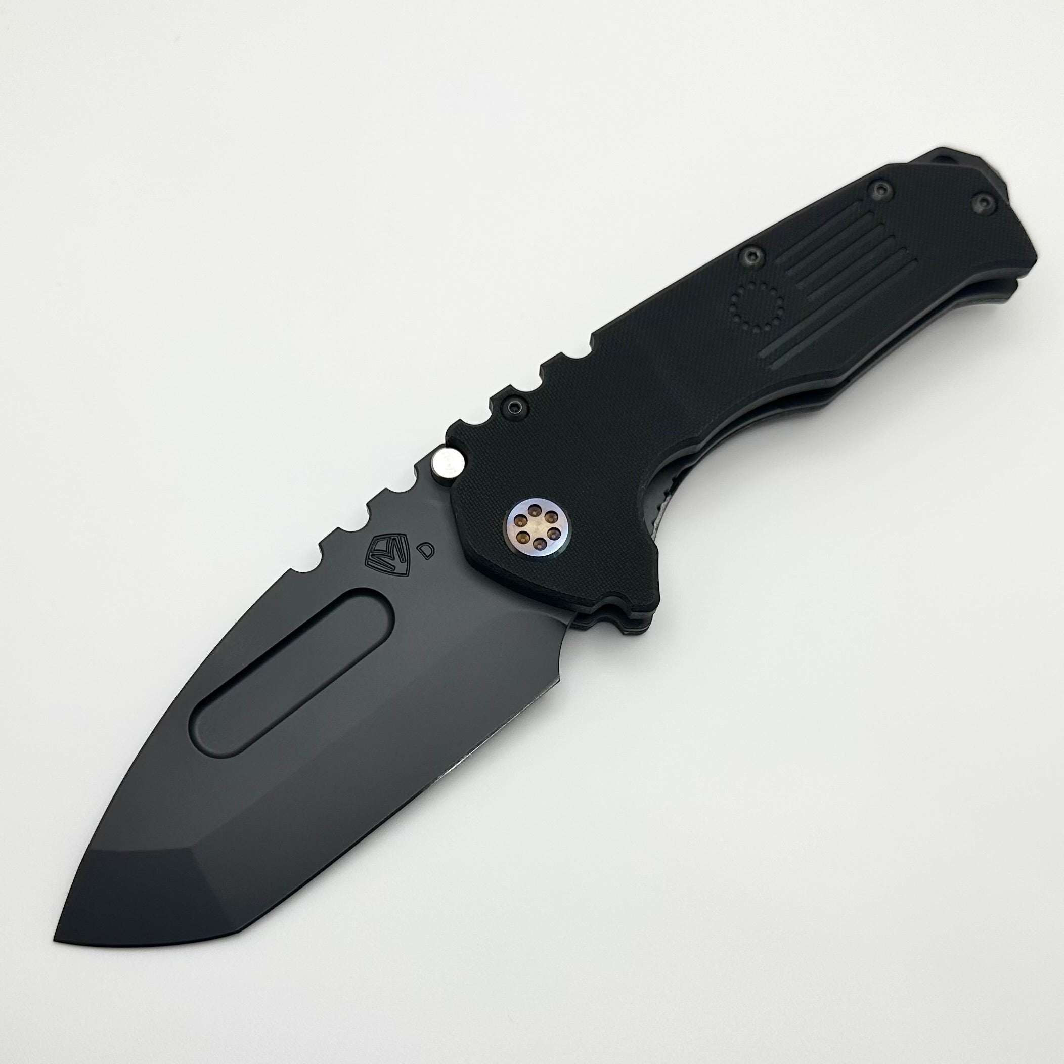 Medford Scout M/P Praetorian Black G10 & DLC D2 Tanto Blade w/ Flamed Hardware