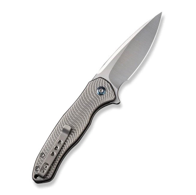 We Knife Kitefin Satin Polished Ripple Pattern Titanium Handles & Hand Polished Satin 20CV WE19002M-2